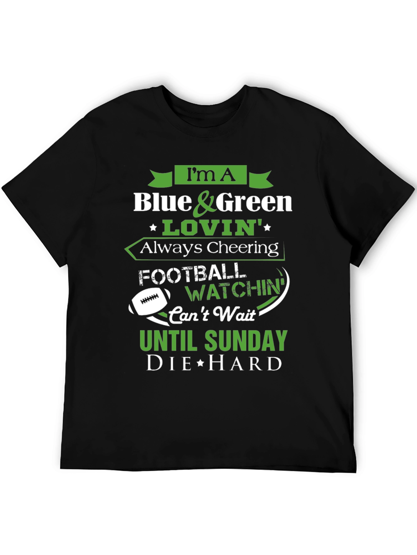 Blue & Green Football Fan T-Shirt