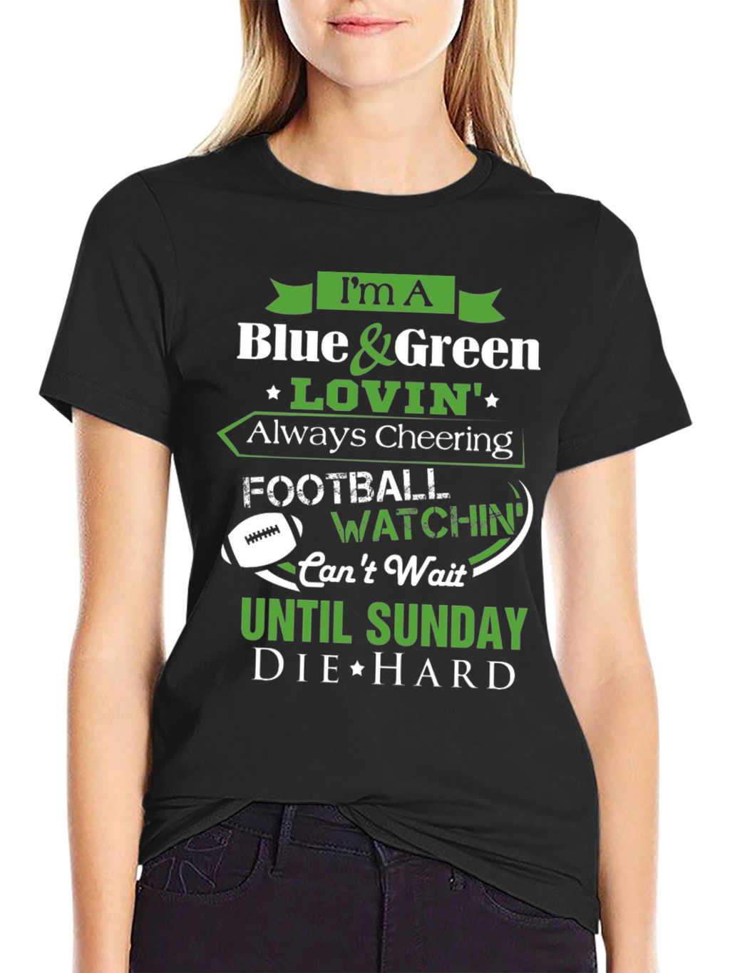 Blue & Green Football Fan T-Shirt