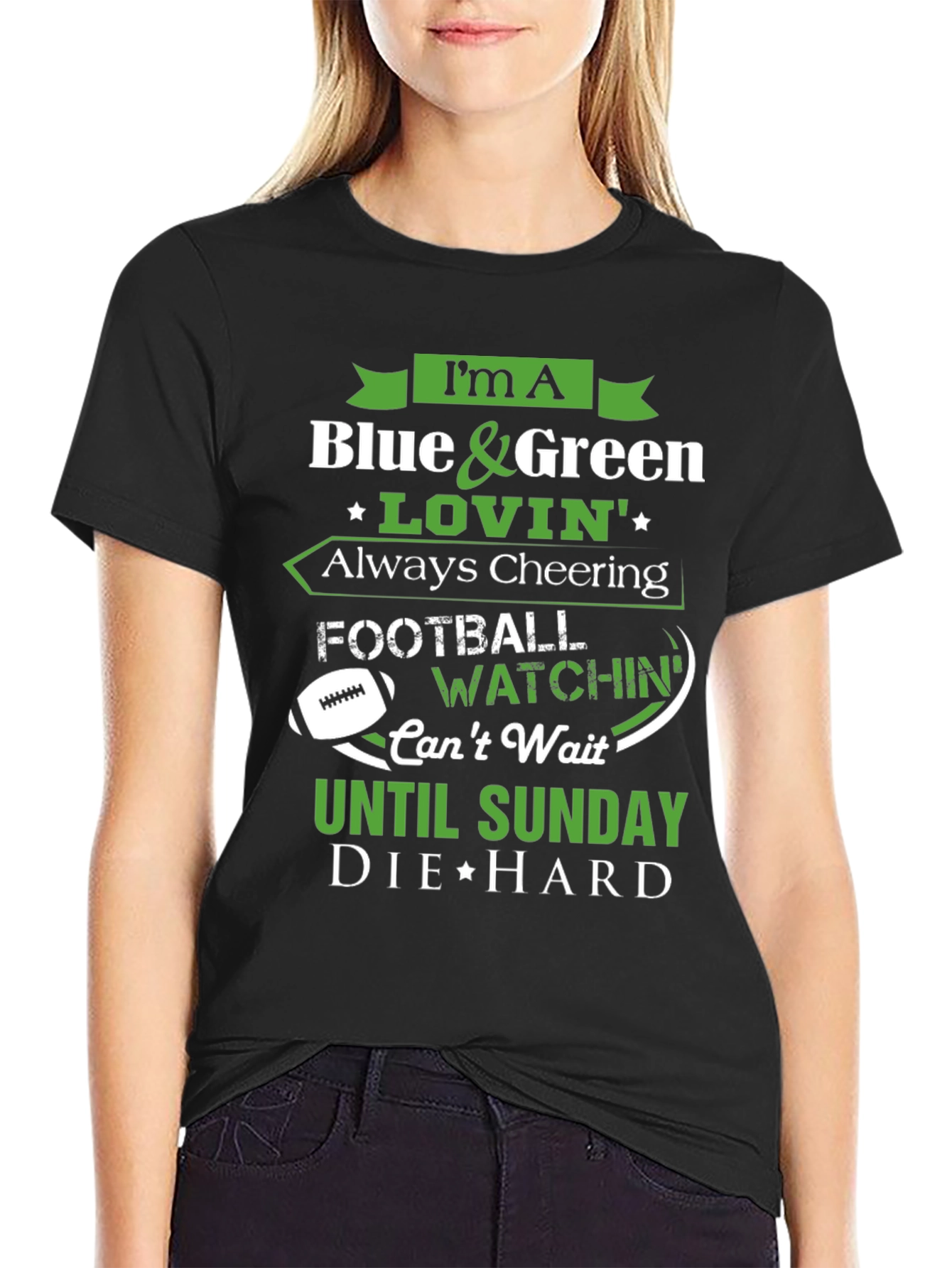 Blue & Green Football Fan T-Shirt