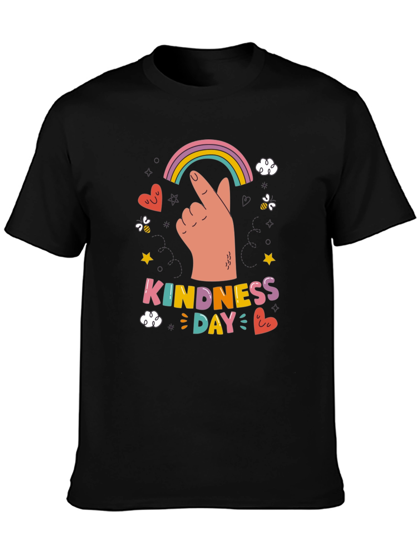 Kindness Day Graphic Tee - Black Short Sleeve Crew Neck