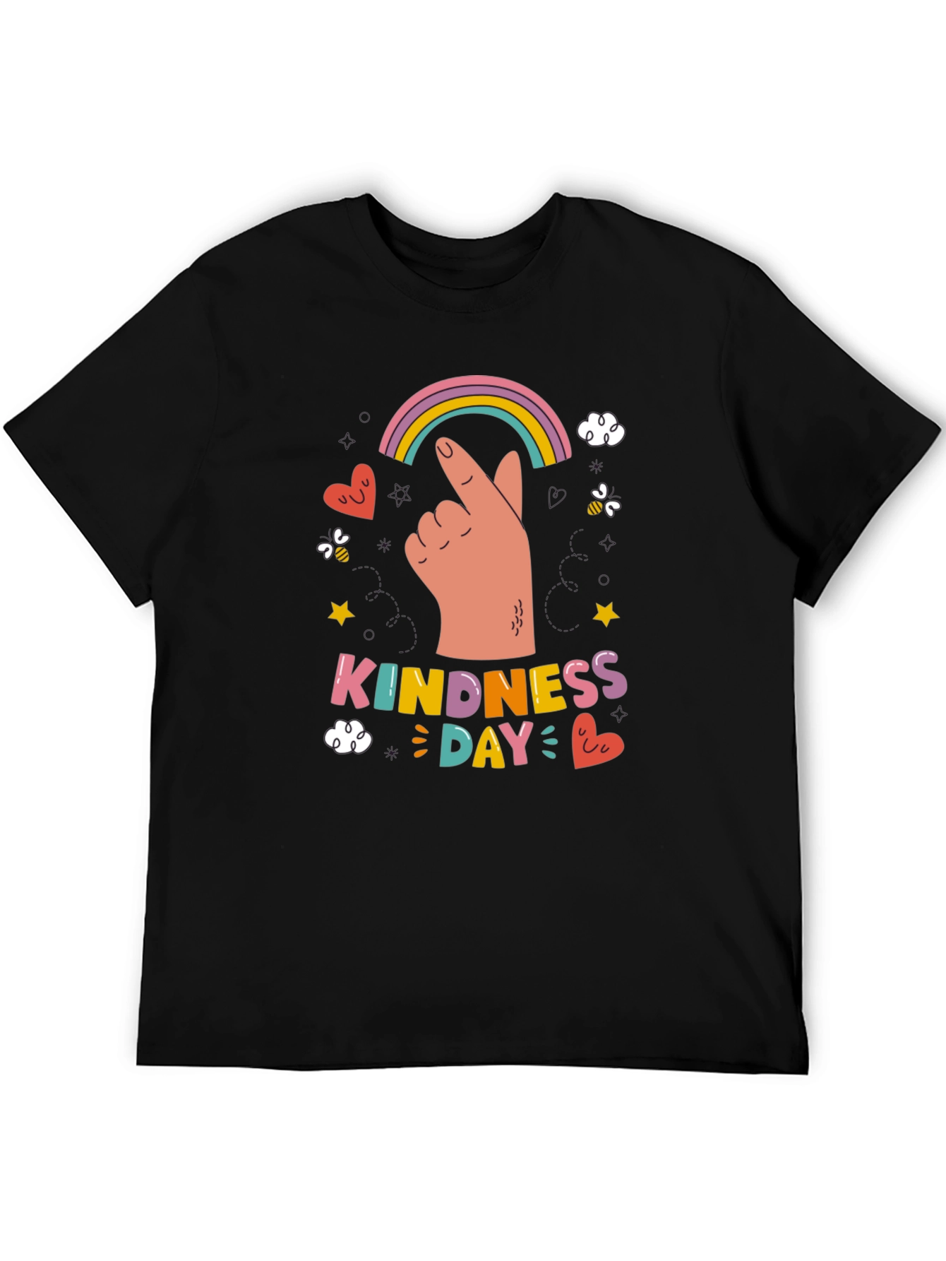 Kindness Day Graphic Tee - Black Short Sleeve Crew Neck