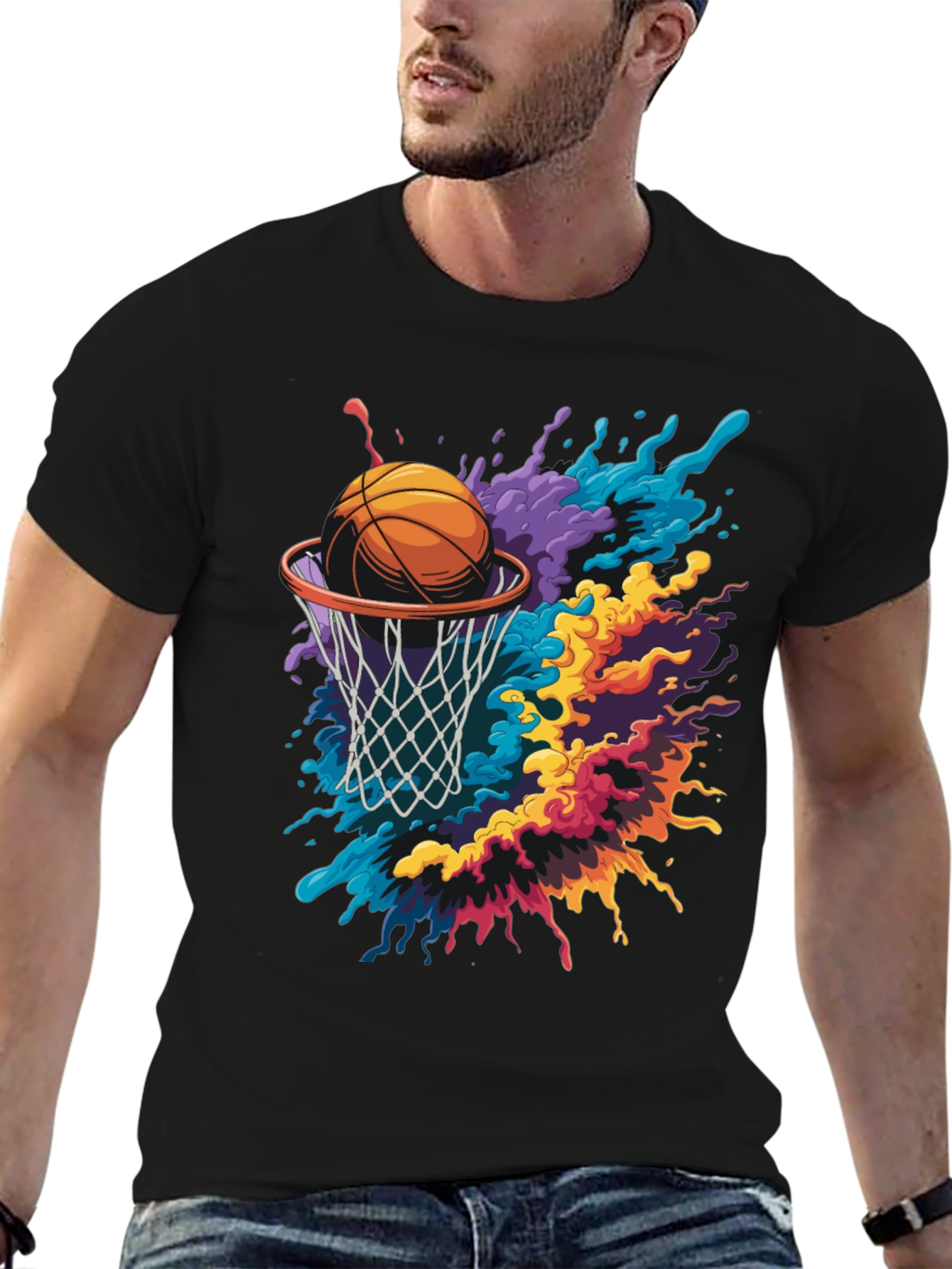 Basketball Splash Graphic Tee - Modern Sportswear