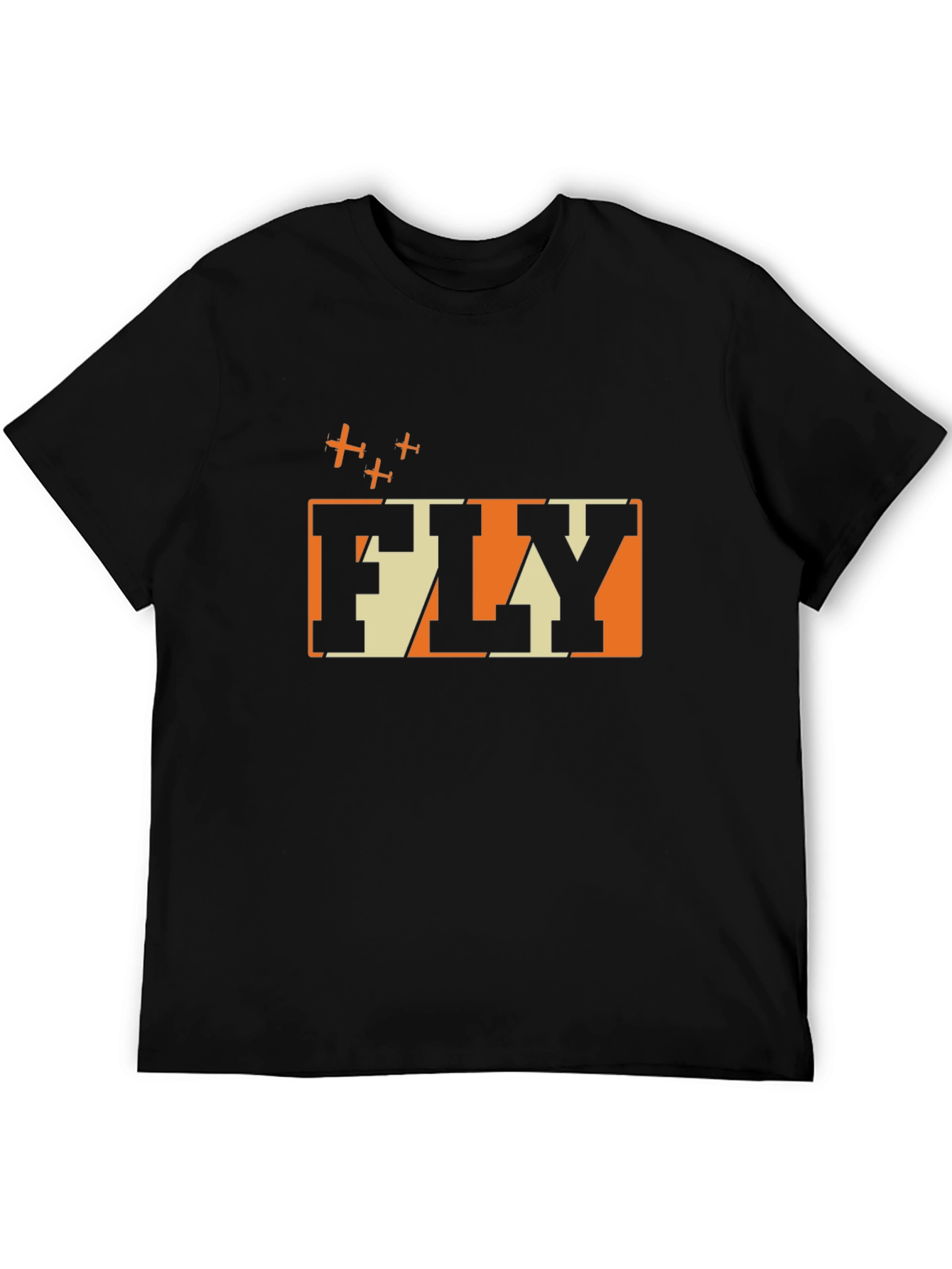 Fly Graphic Tee - Airplane Design Short Sleeve T-Shirt