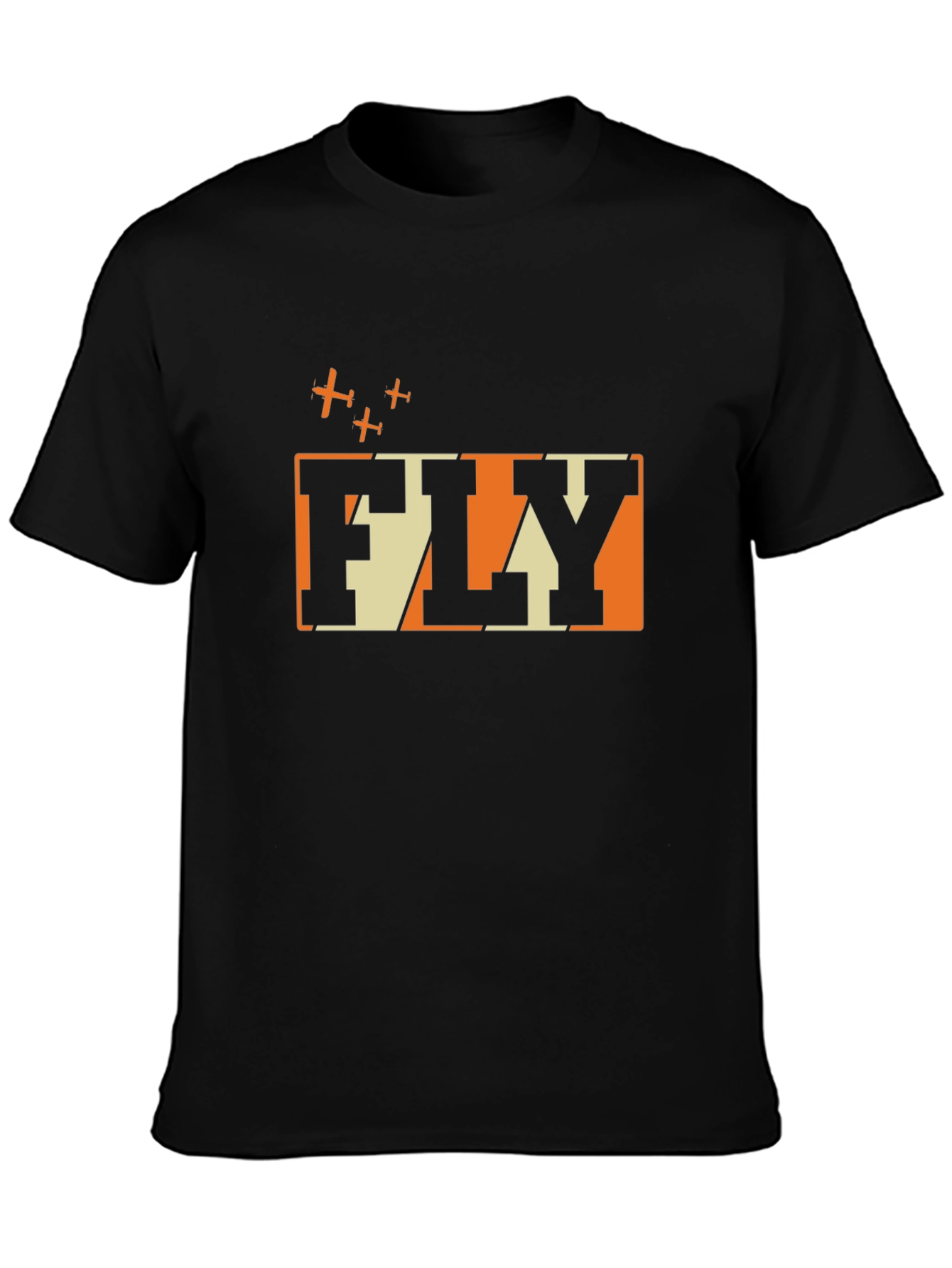 Fly Graphic Tee - Airplane Design Short Sleeve T-Shirt