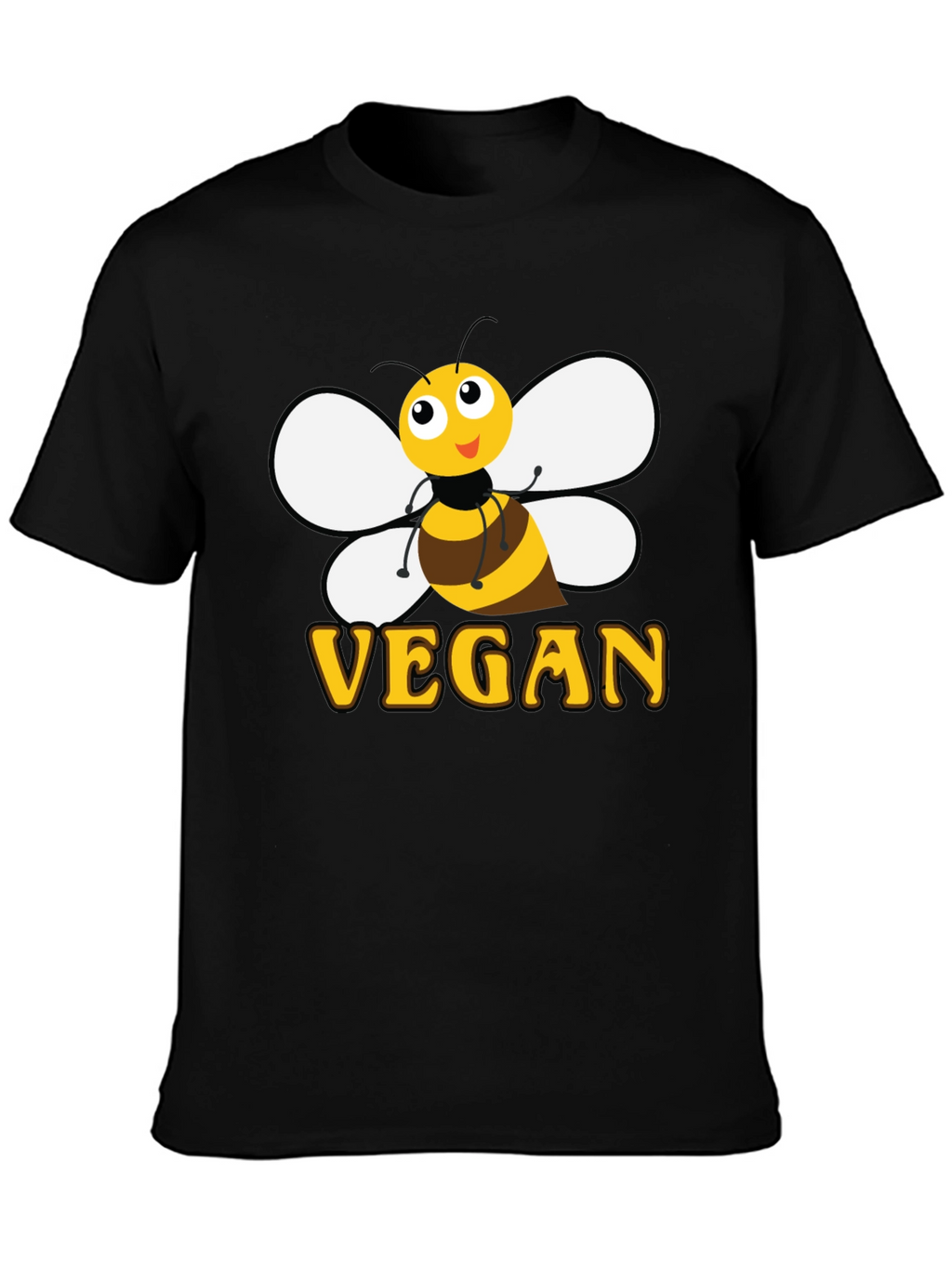 Bee Vegan T-Shirt - Black Cotton Graphic Tee