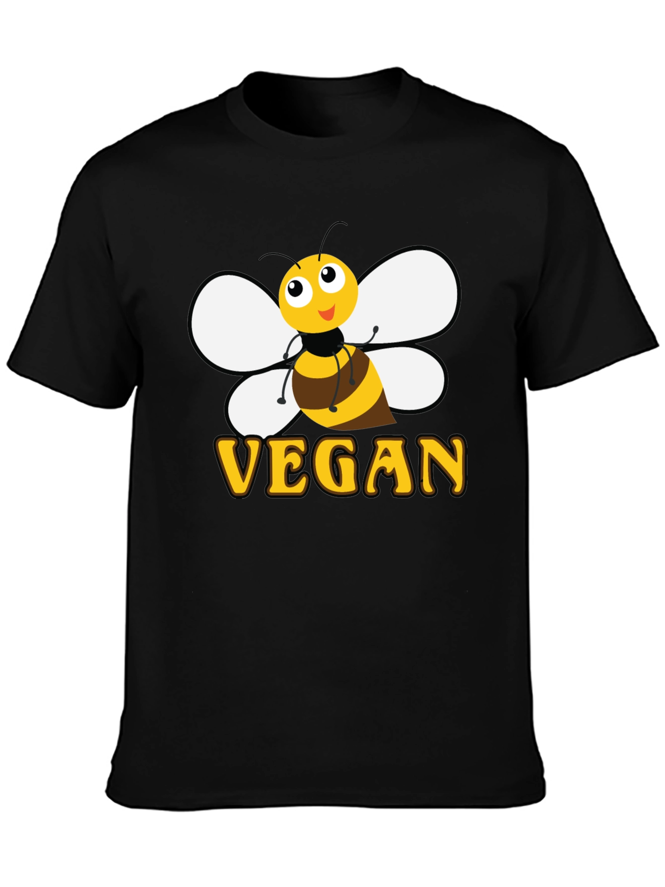 Bee Vegan T-Shirt - Black Cotton Graphic Tee