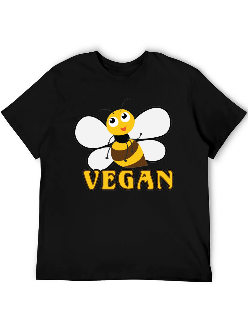 Bee Vegan T-Shirt - Black Cotton Graphic Tee