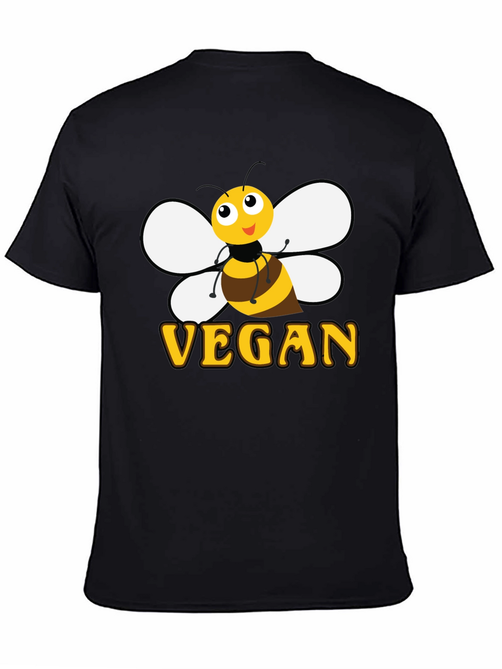 Bee Vegan T-Shirt - Black Cotton Graphic Tee