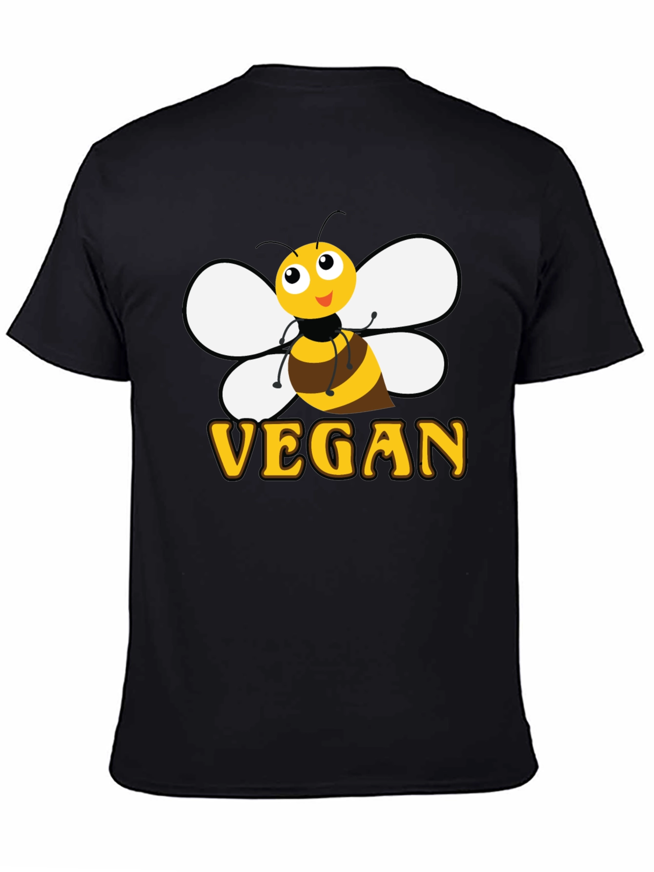 Bee Vegan T-Shirt - Black Cotton Graphic Tee
