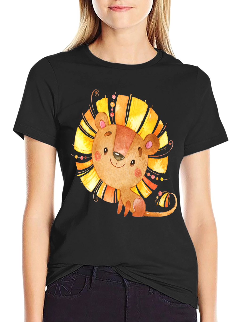 Lion Graphic Tee - Cute Cartoon Design