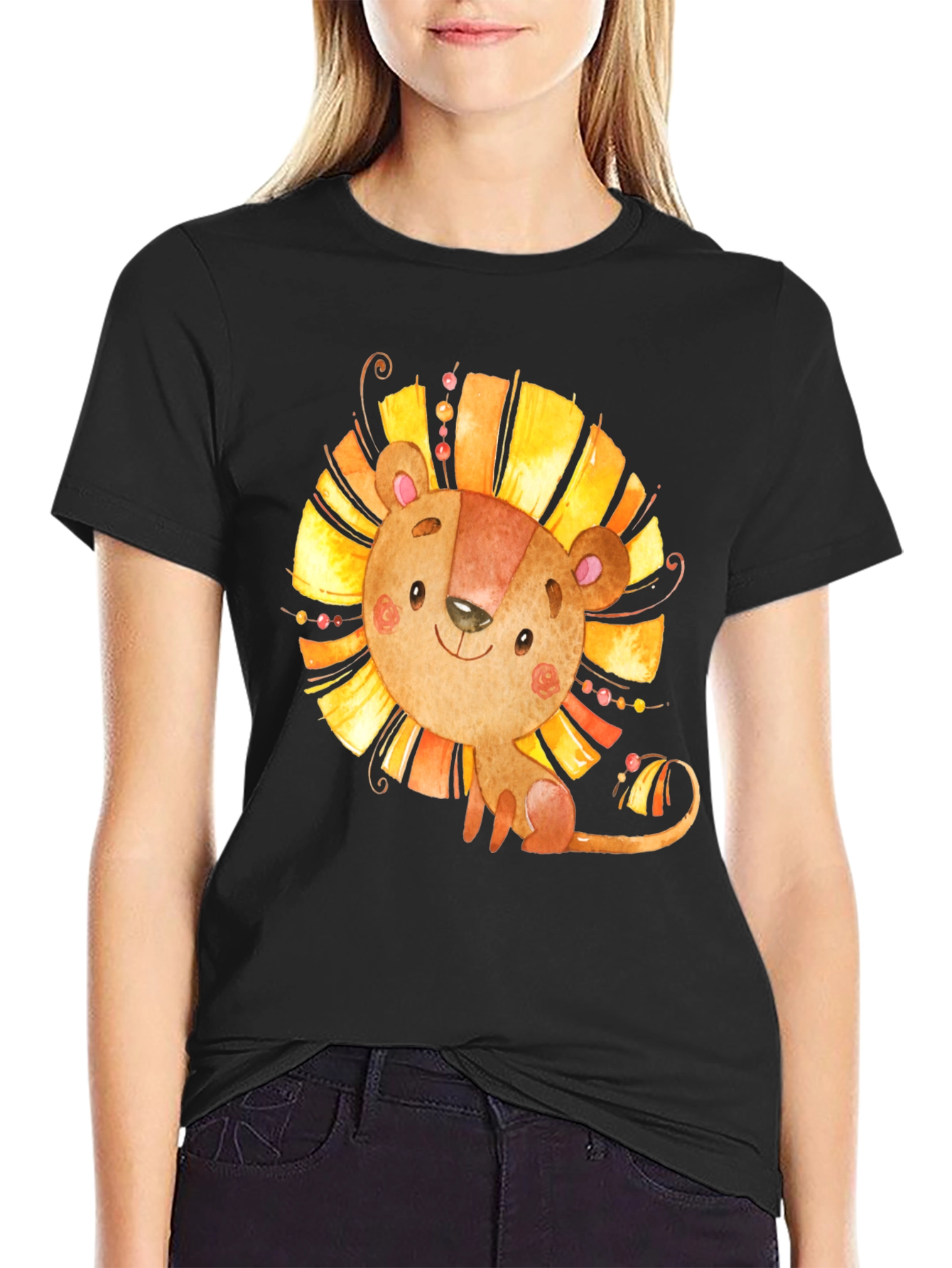Lion Graphic Tee - Cute Cartoon Design
