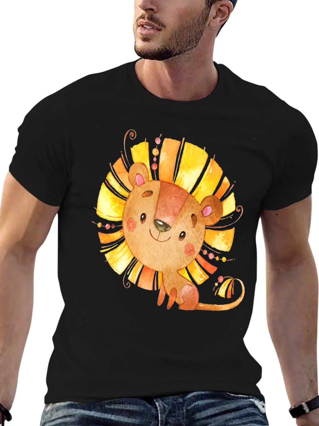 Lion Graphic Tee - Cute Cartoon Design