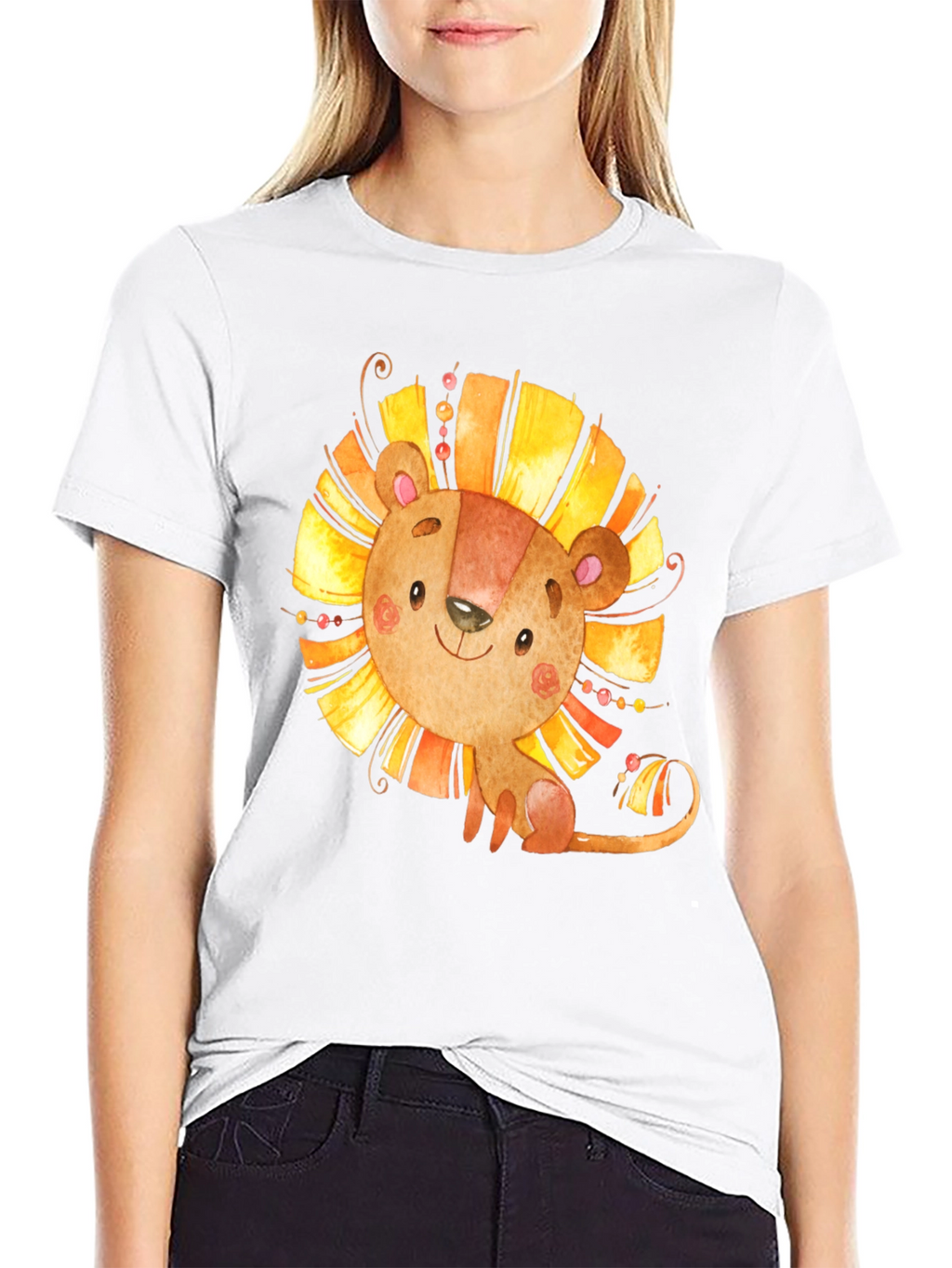 Lion Graphic Tee - Cute Cartoon Design