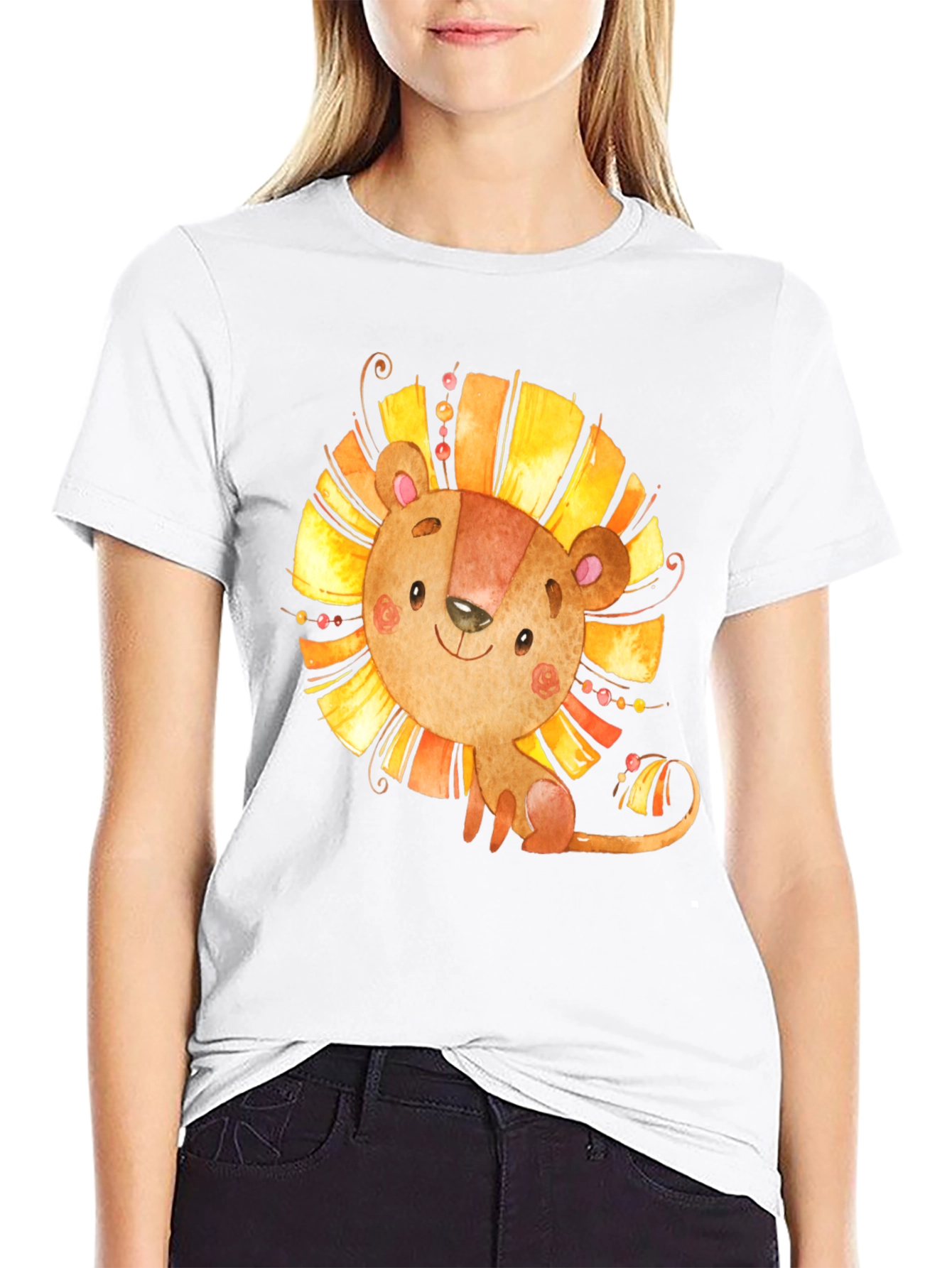 Lion Graphic Tee - Cute Cartoon Design