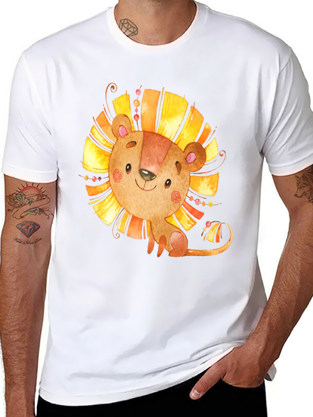 Lion Graphic Tee - Cute Cartoon Design