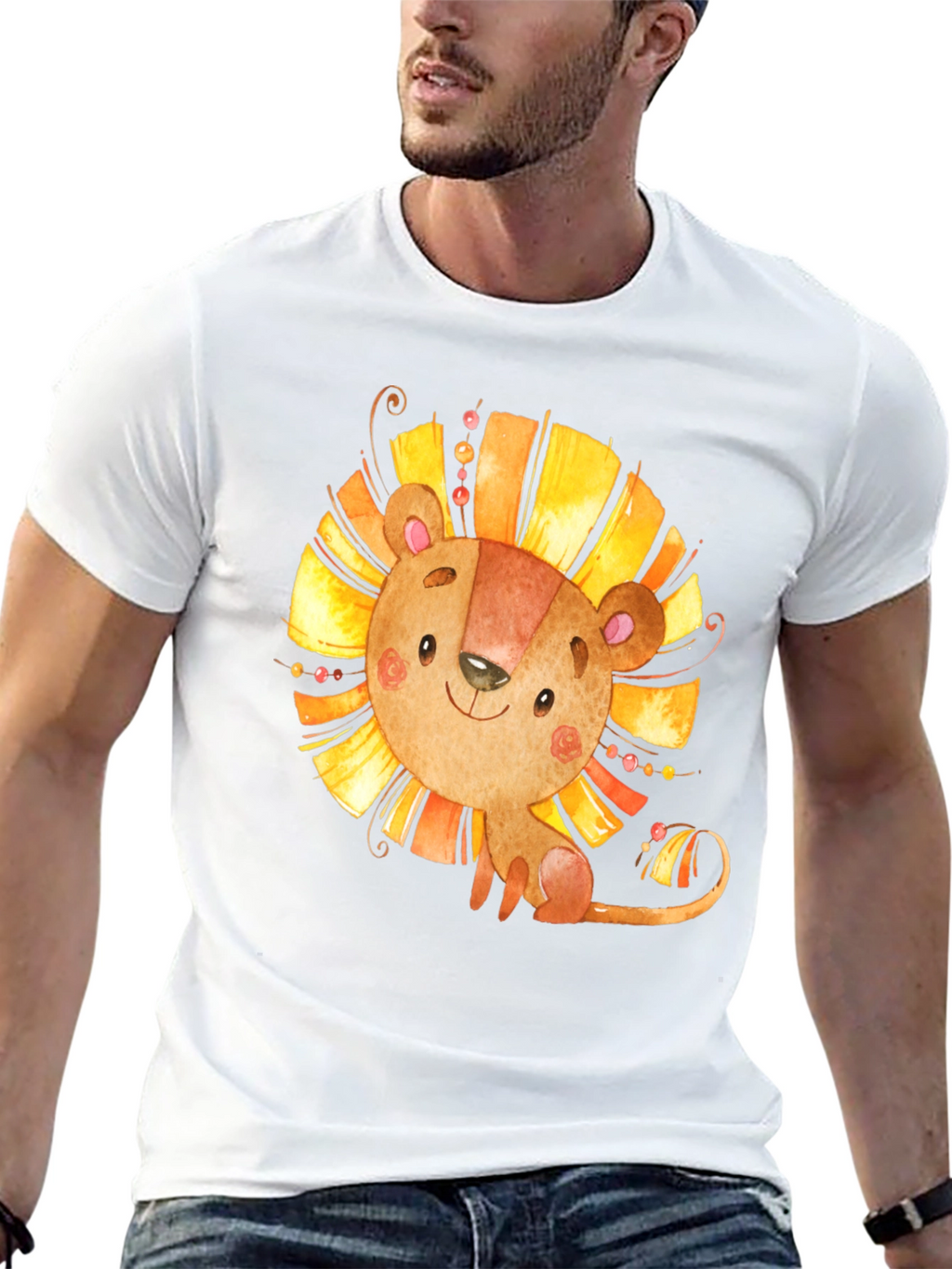 Lion Graphic Tee - Cute Cartoon Design