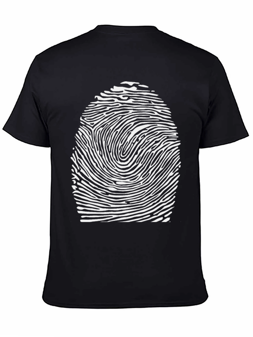 Unique Fingerprint Graphic Tee - Black Cotton T-Shirt