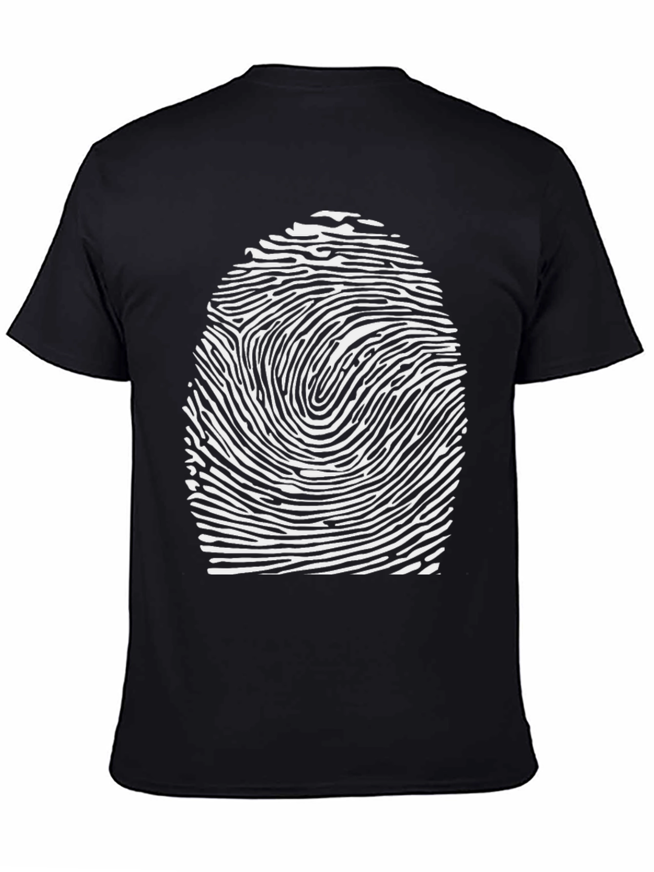 Unique Fingerprint Graphic Tee - Black Cotton T-Shirt