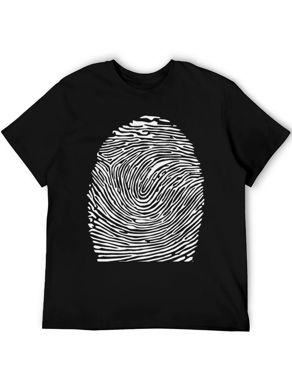 Unique Fingerprint Graphic Tee - Black Cotton T-Shirt