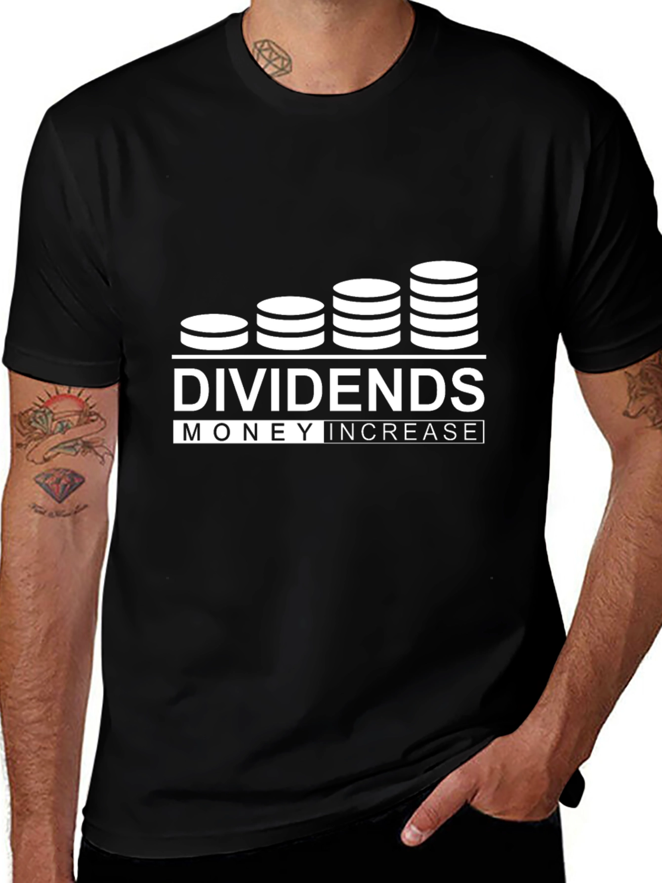 Dividends Money Increase Graphic Tee - Black