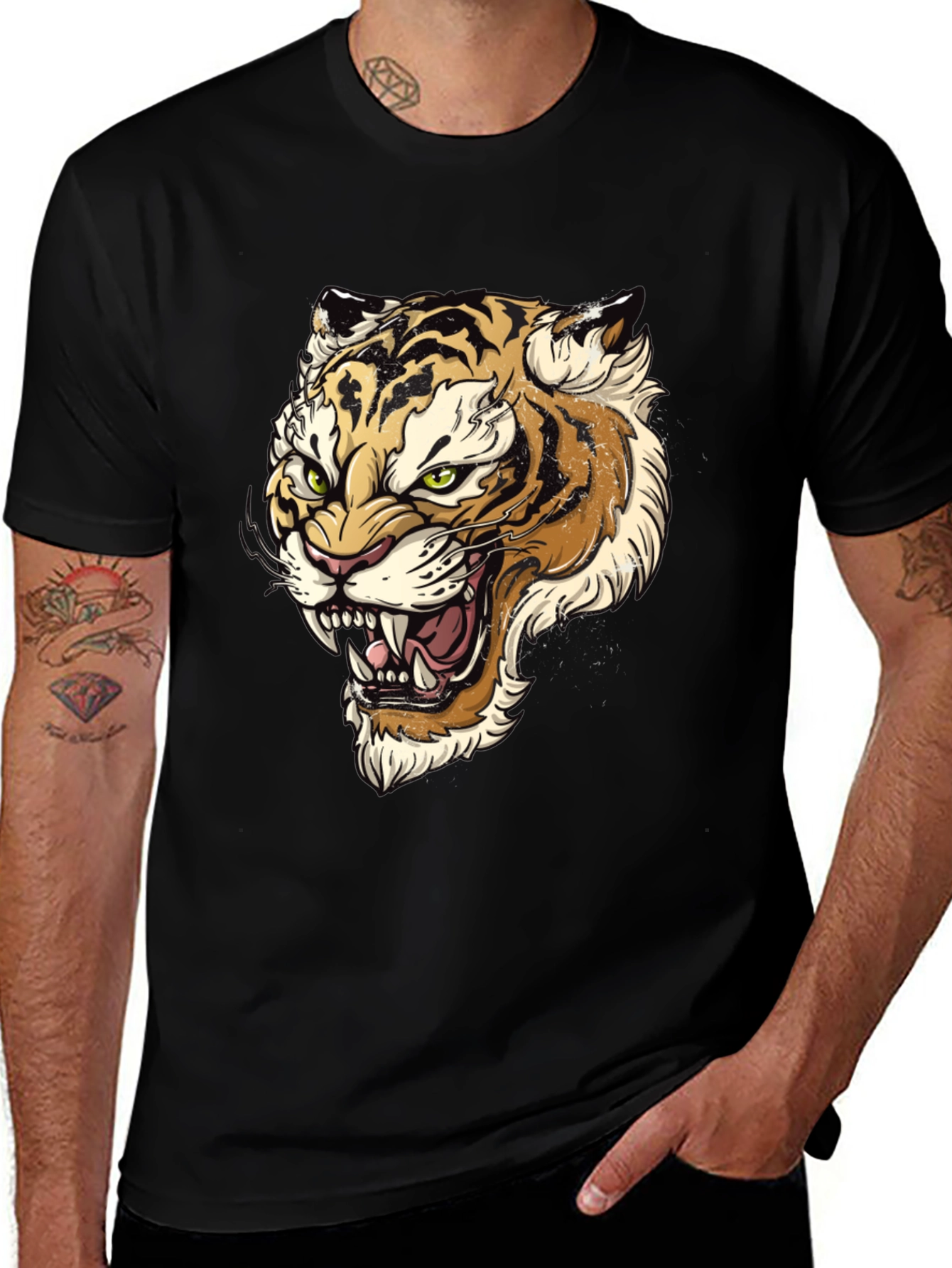Tiger Graphic Print Mens T-Shirt