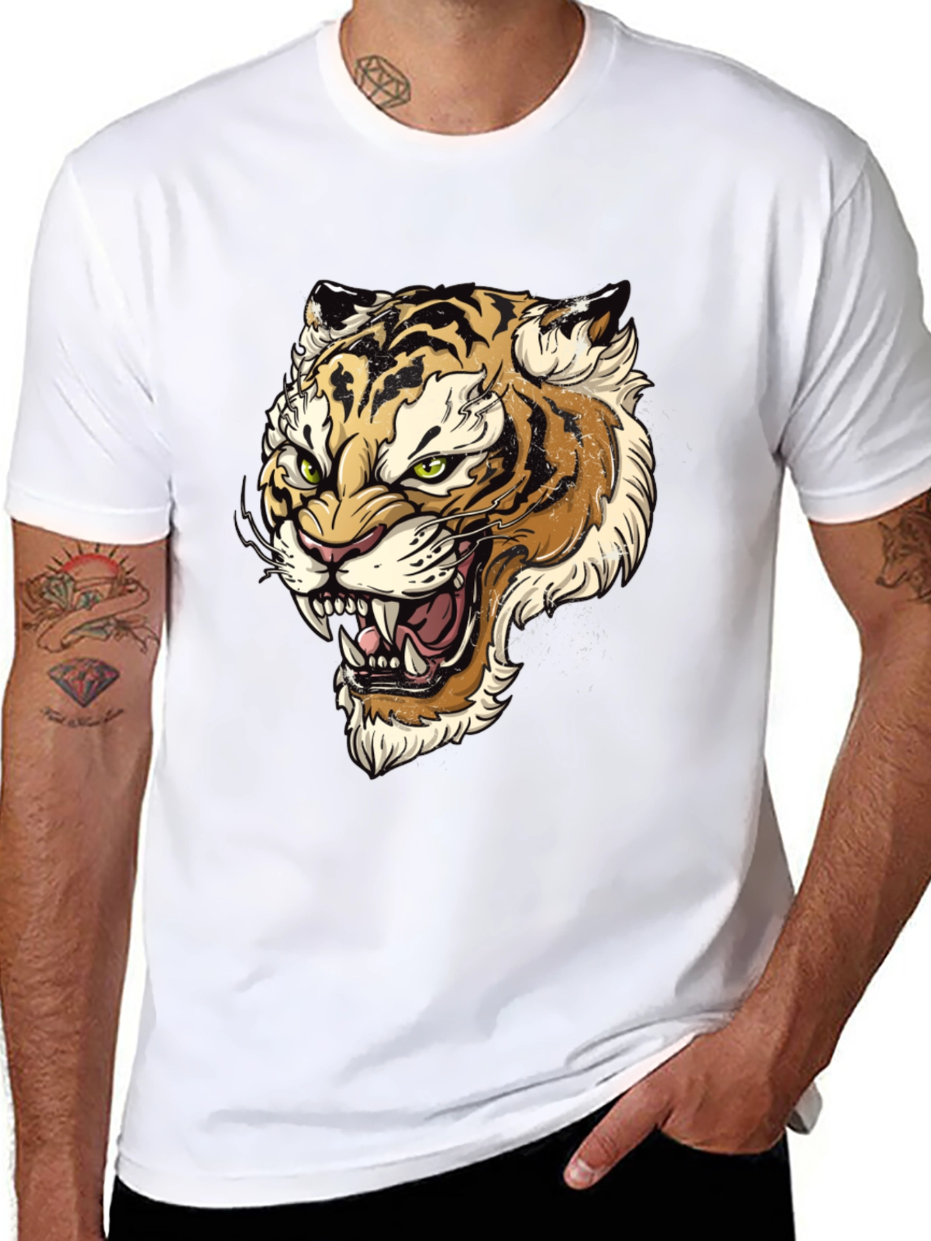 Tiger Graphic Print Mens T-Shirt