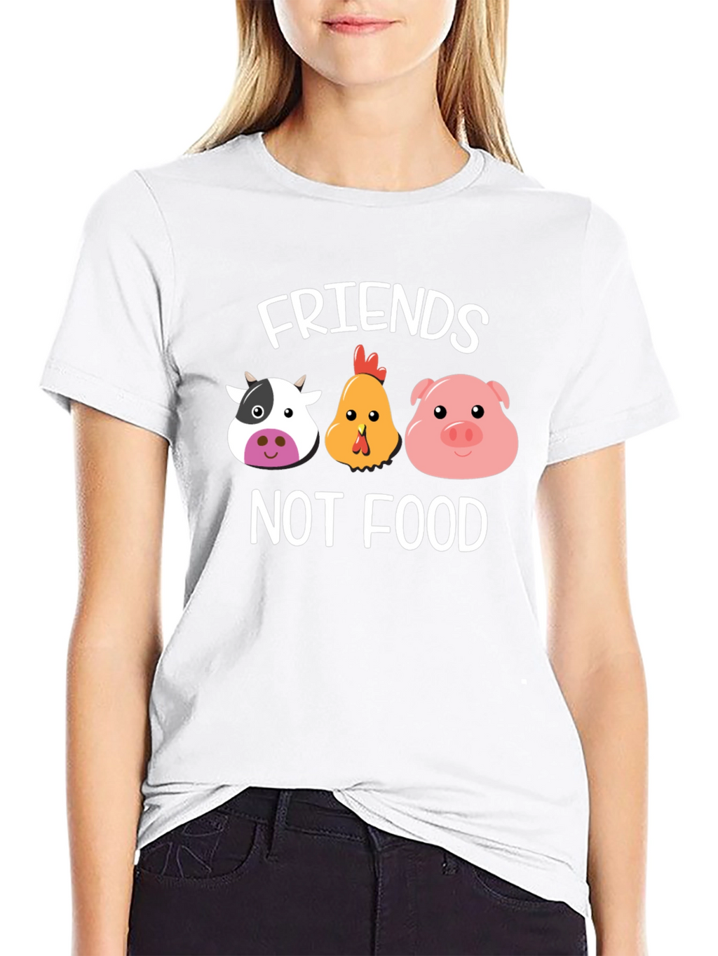 Friends Not Food T-Shirt - Vegan Animal Lover Tee