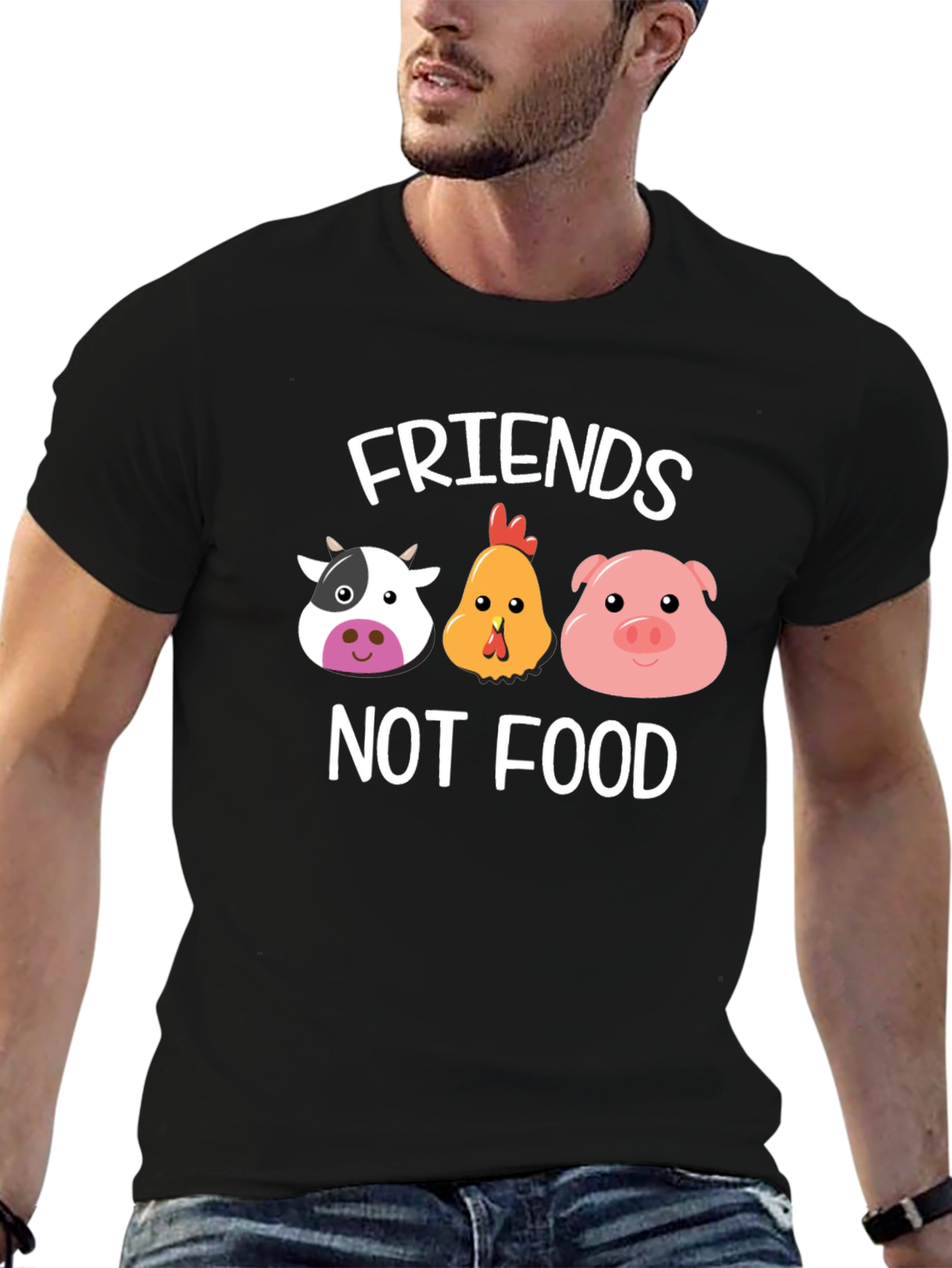 Friends Not Food T-Shirt - Vegan Animal Lover Tee
