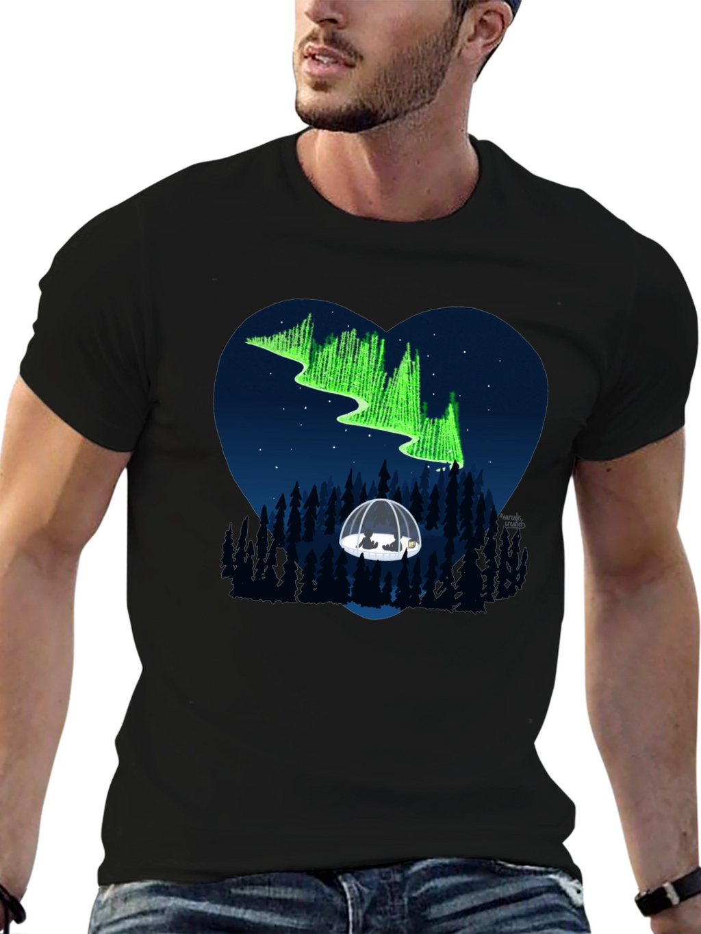 Aurora Borealis Heart Graphic Tee