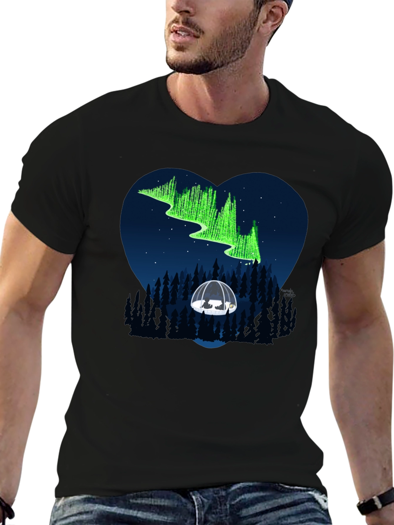 Aurora Borealis Heart Graphic Tee