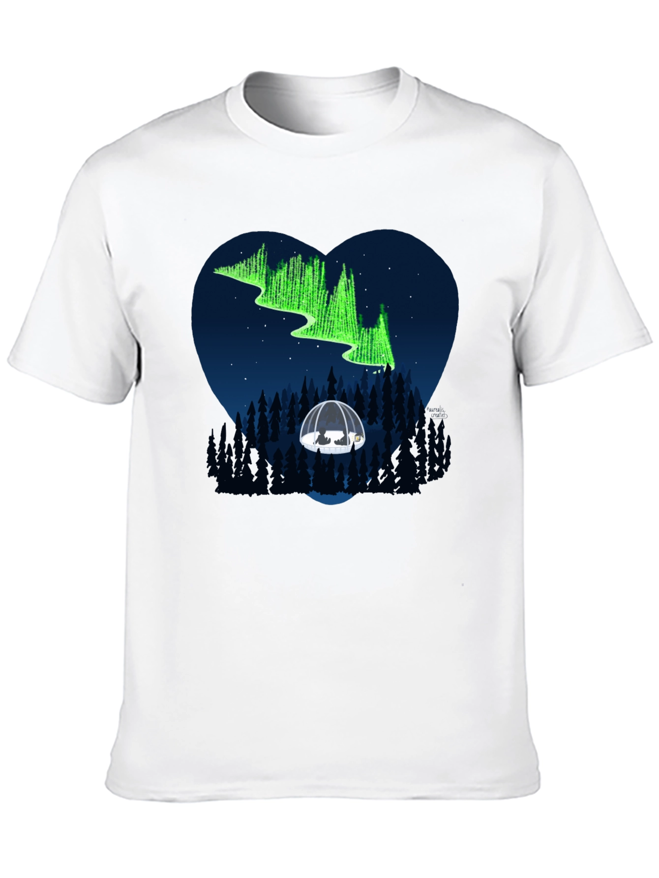 Aurora Borealis Heart Graphic Tee