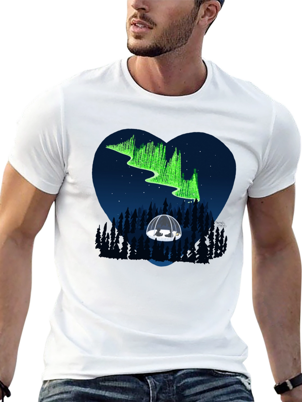 Aurora Borealis Heart Graphic Tee