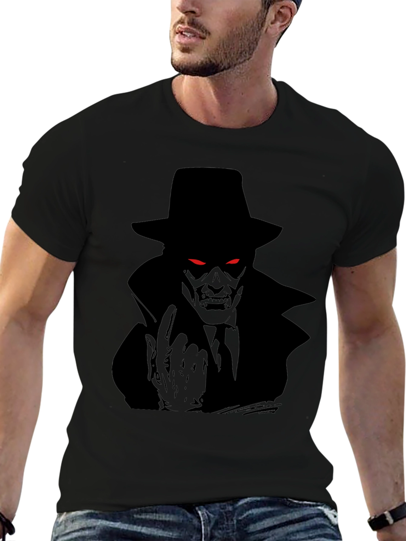 Mens Black Graphic Tee - Grim Reaper
