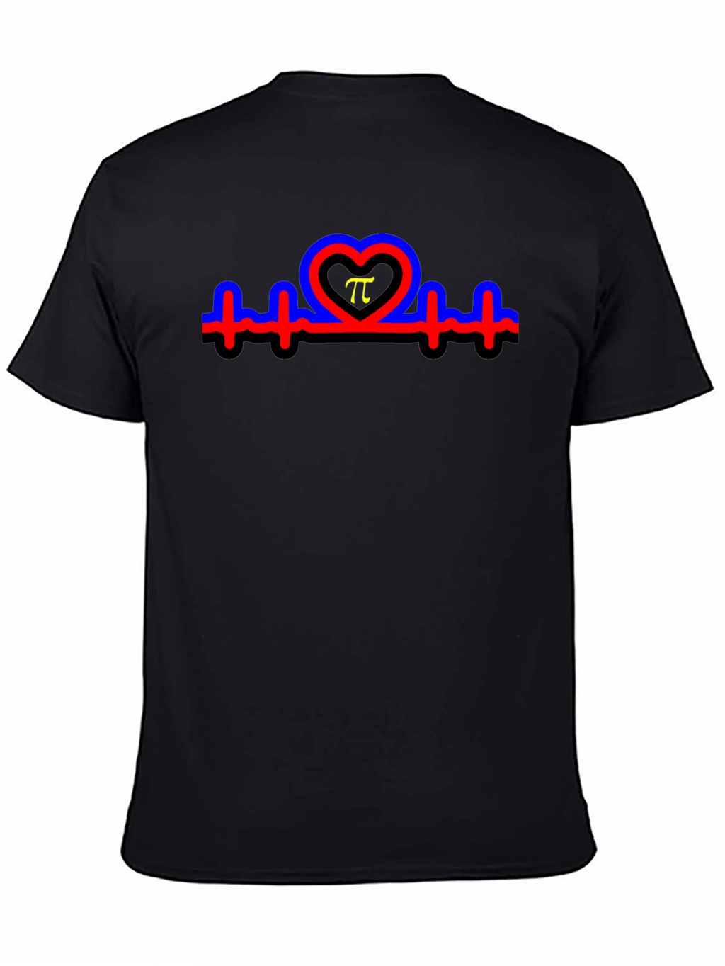 Heartbeat Pi Symbol T-Shirt - Black