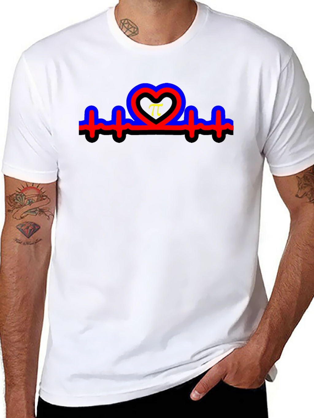 Heartbeat Pi Symbol T-Shirt - Black