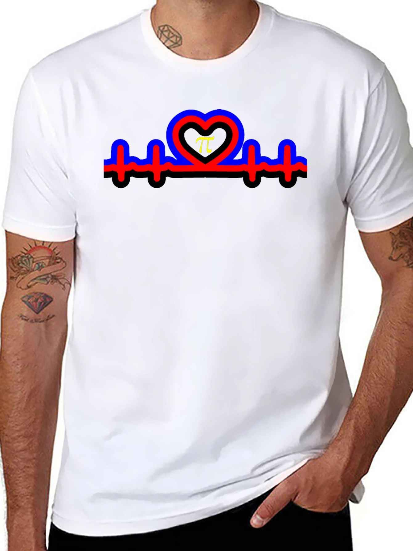 Heartbeat Pi Symbol T-Shirt - Black