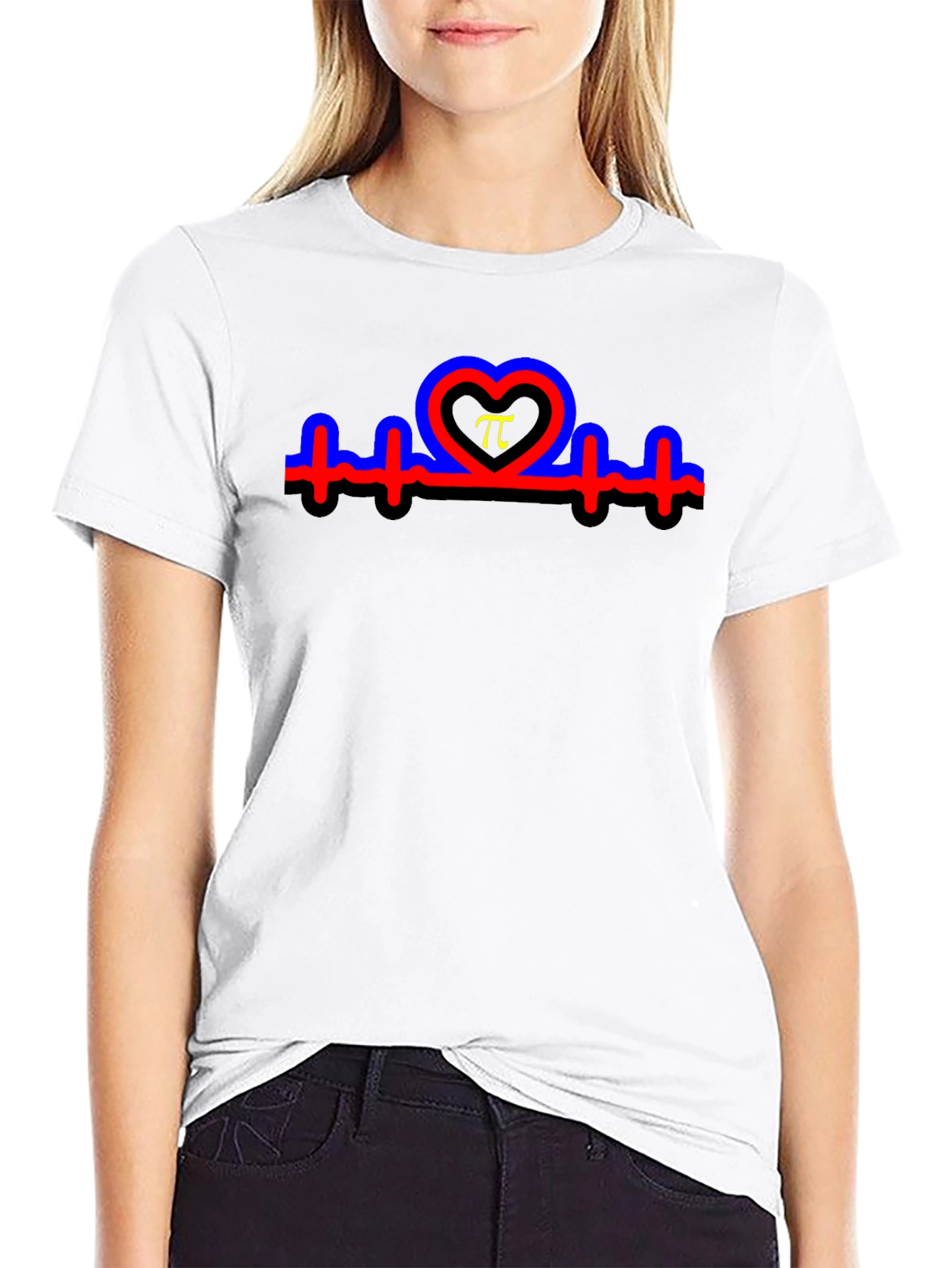 Heartbeat Pi Symbol T-Shirt - Black