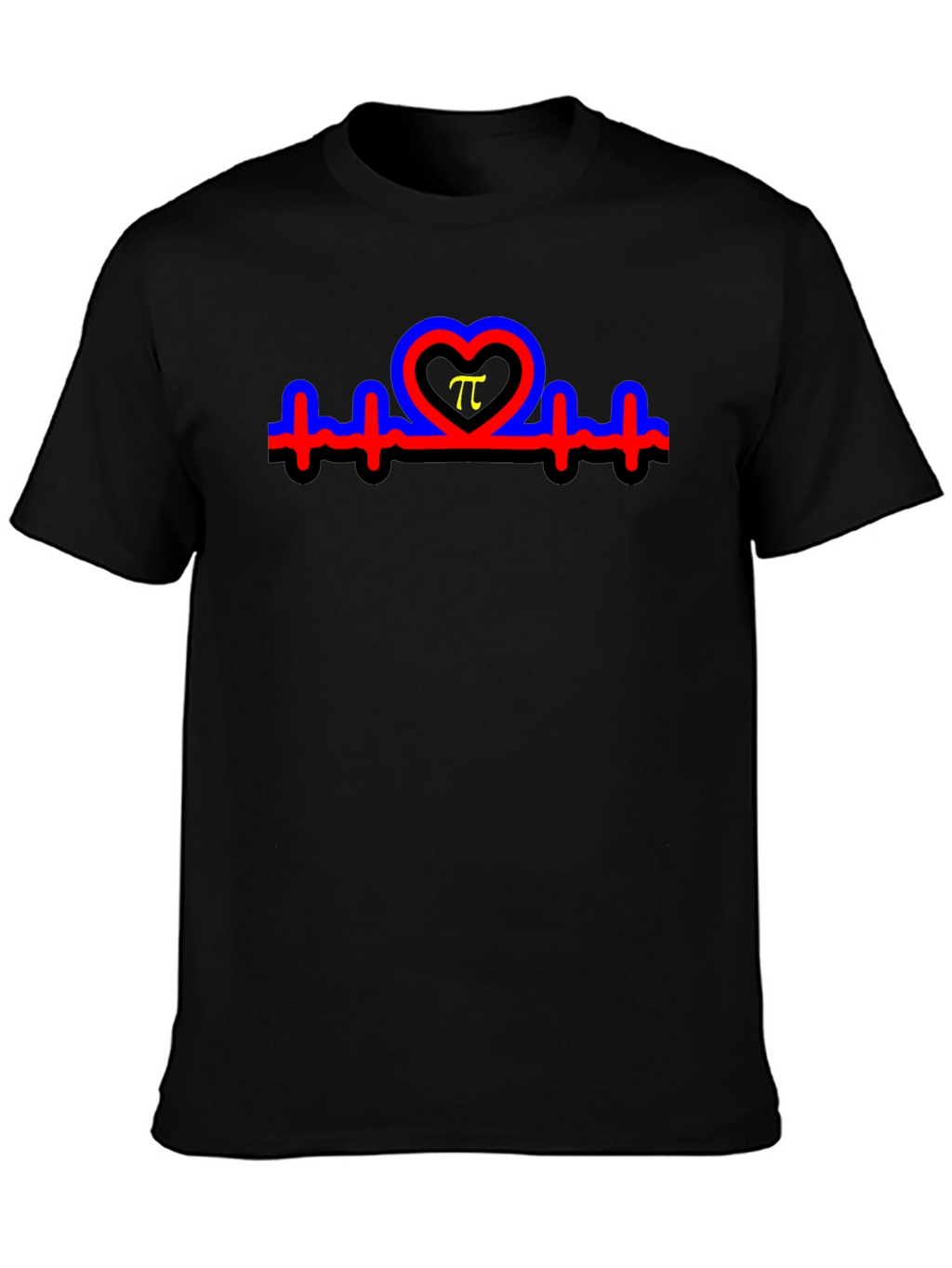 Heartbeat Pi Symbol T-Shirt - Black