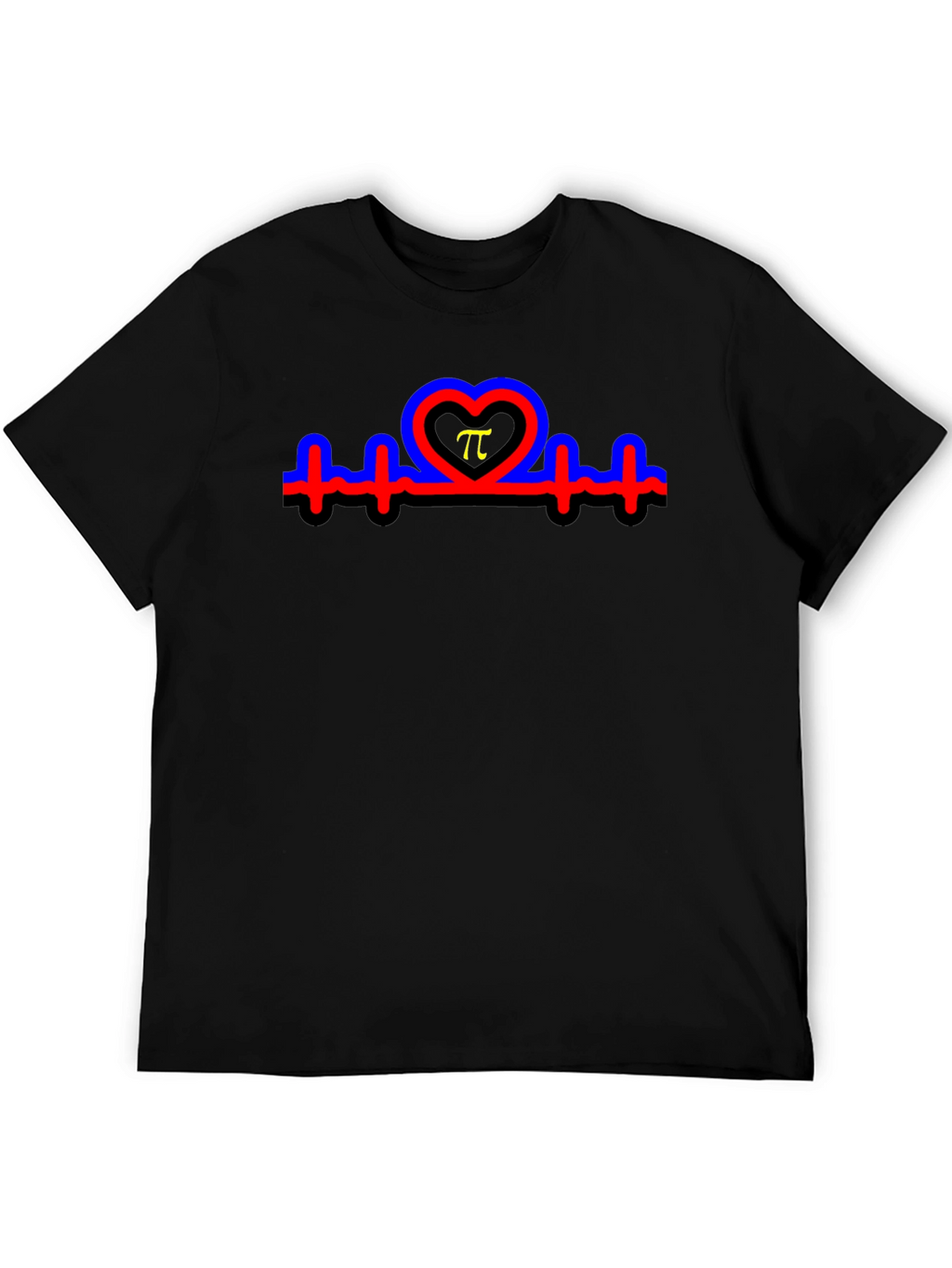 Heartbeat Pi Symbol T-Shirt - Black