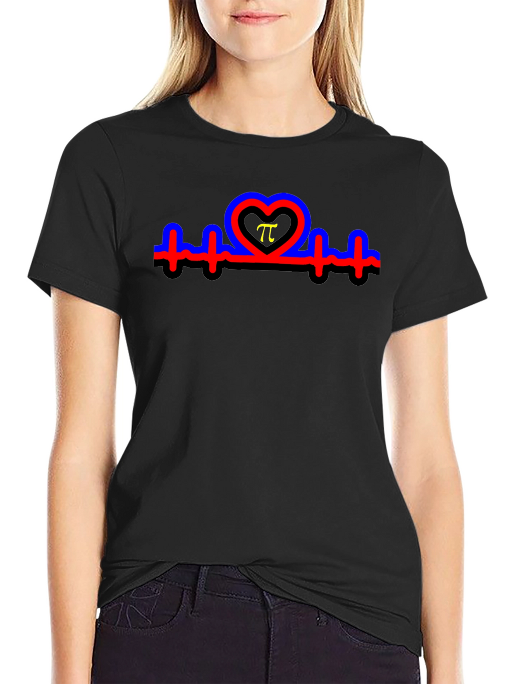 Heartbeat Pi Symbol T-Shirt - Black