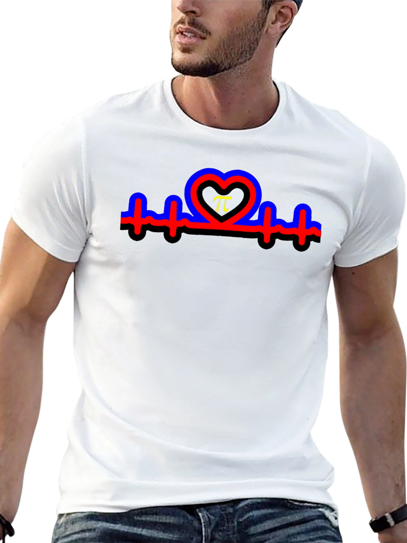 Heartbeat Pi Symbol T-Shirt - Black