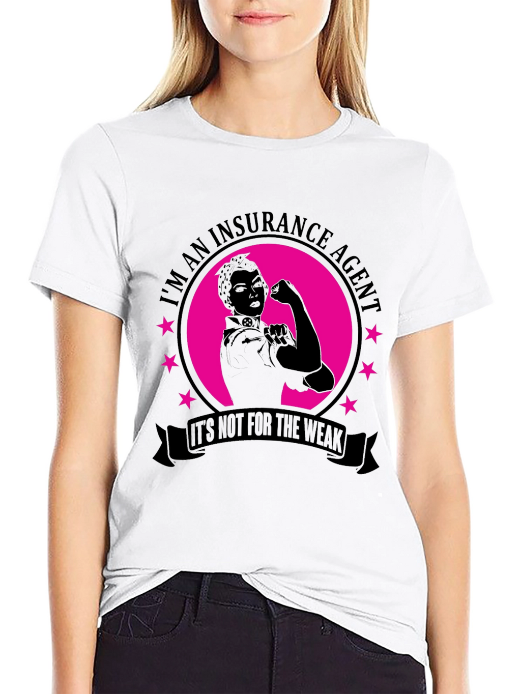 Insurance Agent Black T-Shirt for Strong Professionals