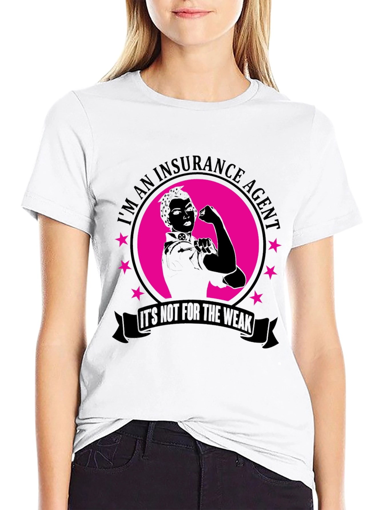 Insurance Agent Black T-Shirt for Strong Professionals