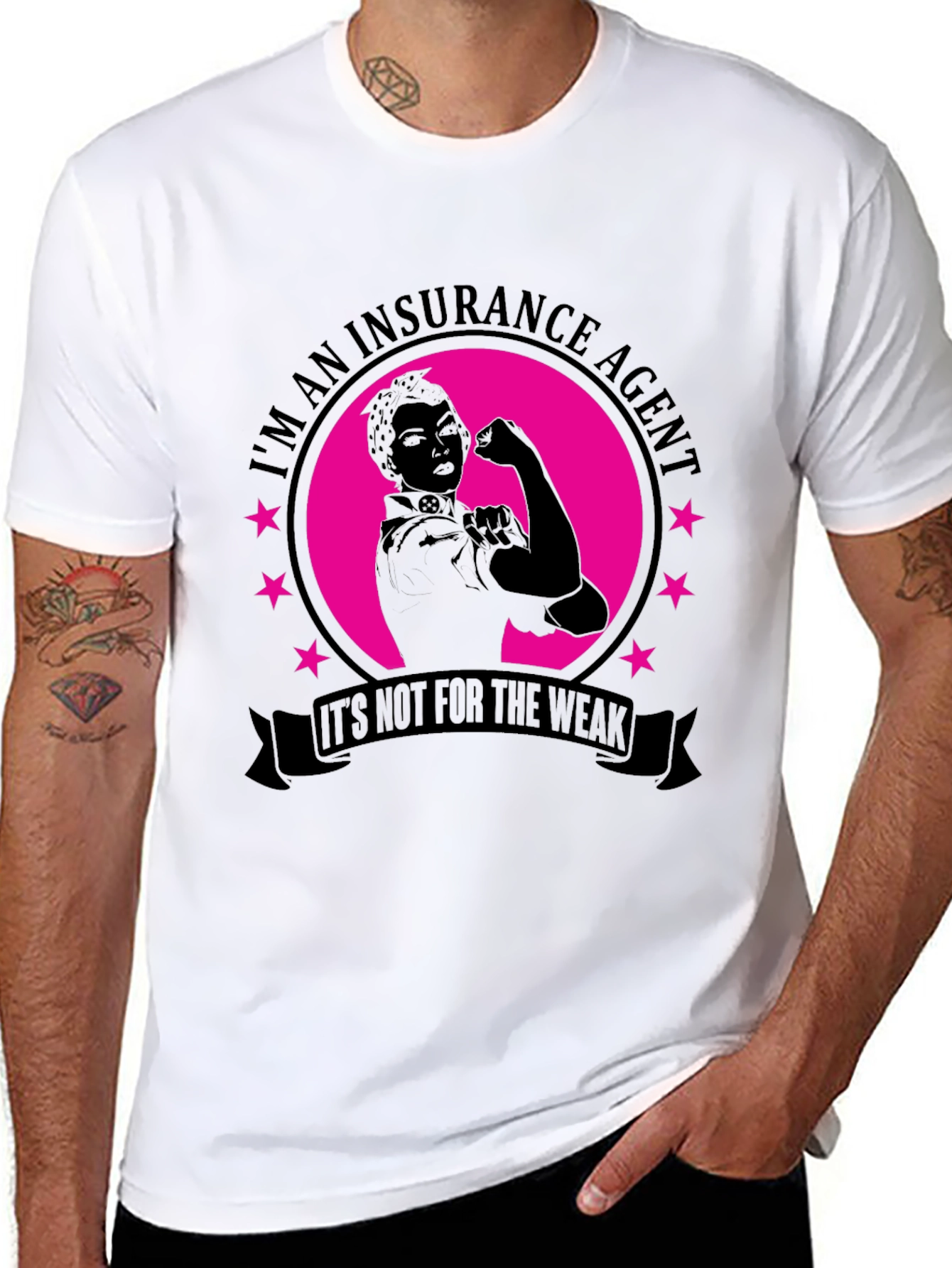 Insurance Agent Black T-Shirt for Strong Professionals