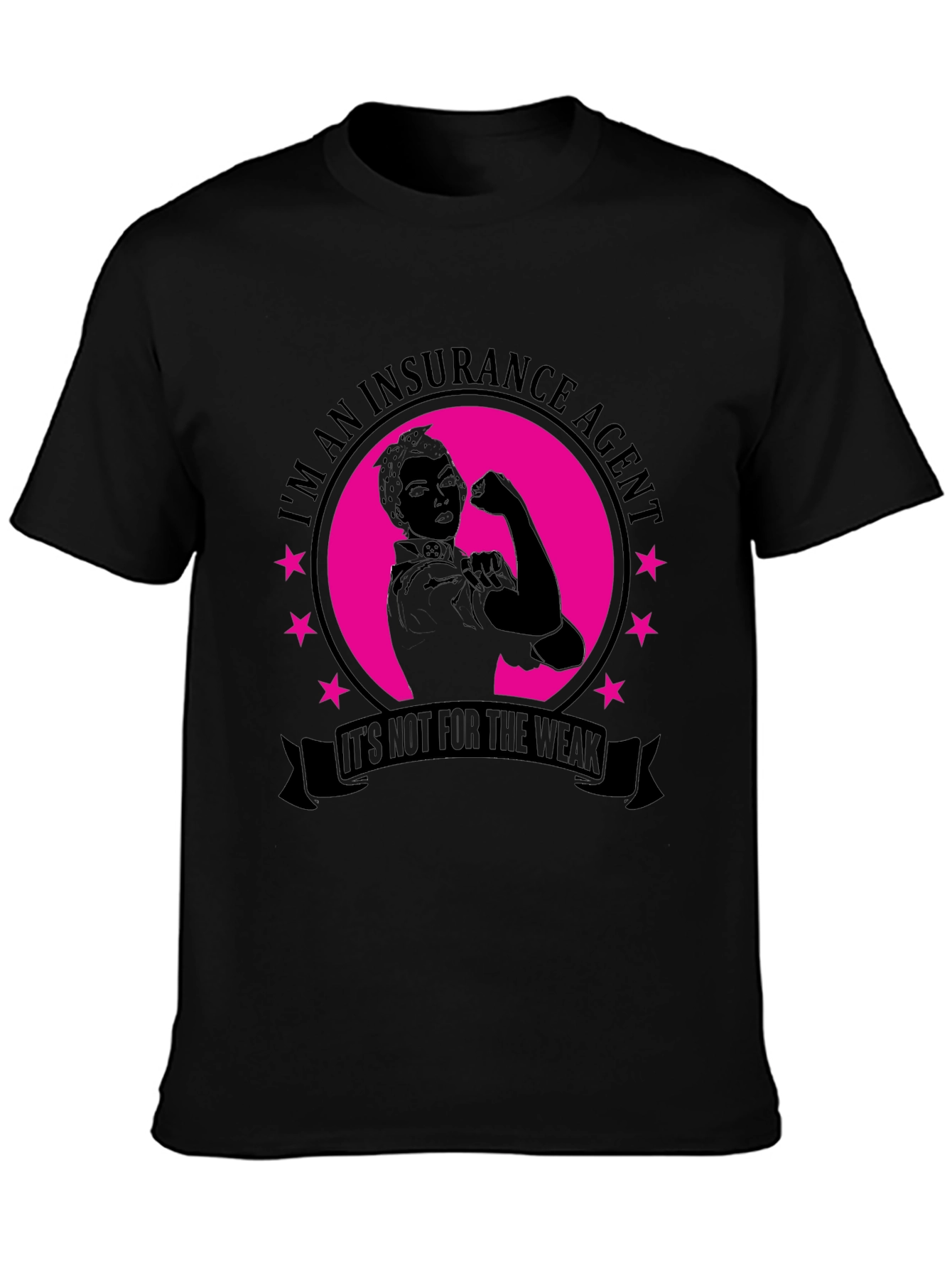 Insurance Agent Black T-Shirt for Strong Professionals