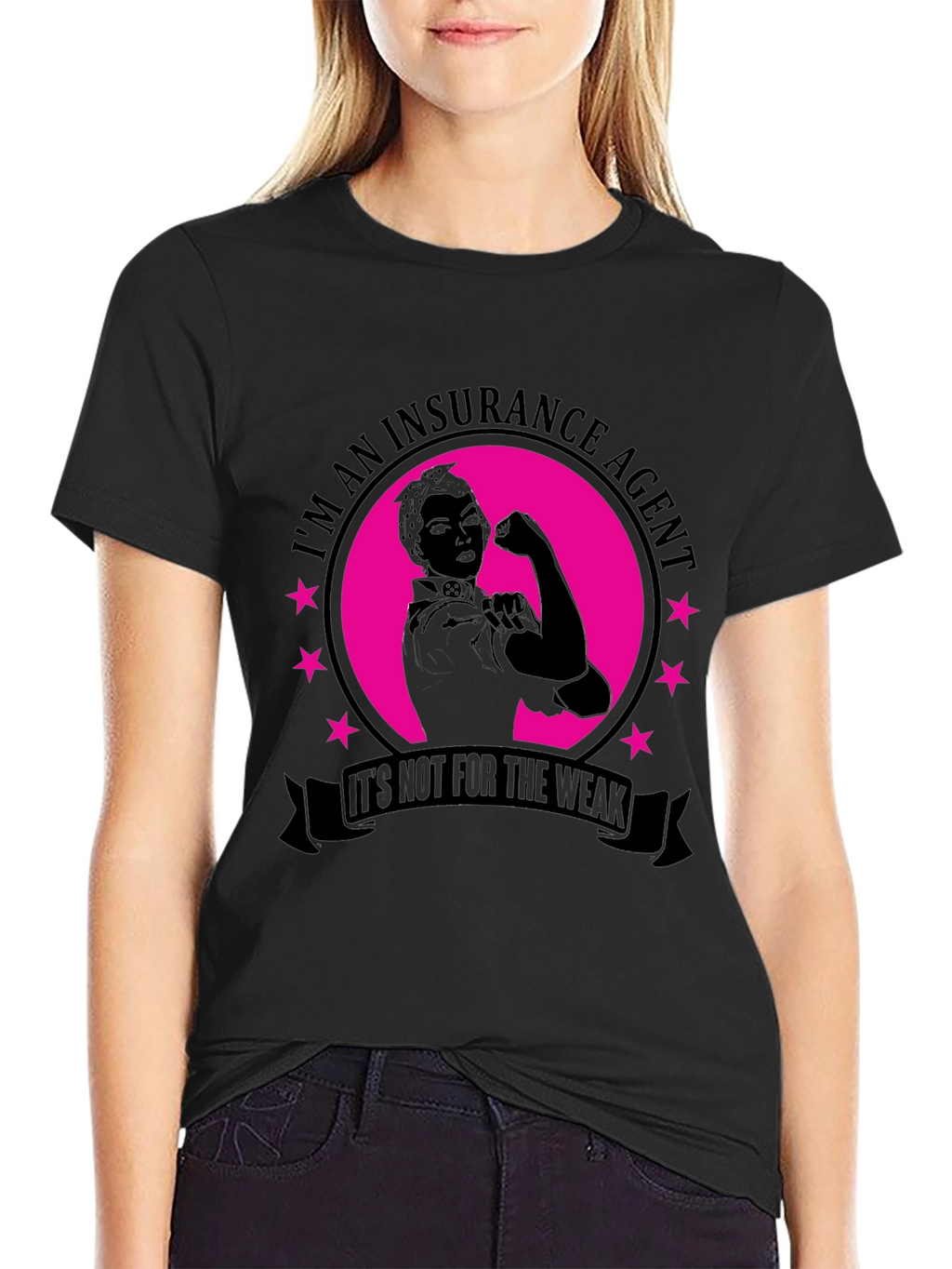 Insurance Agent Black T-Shirt for Strong Professionals
