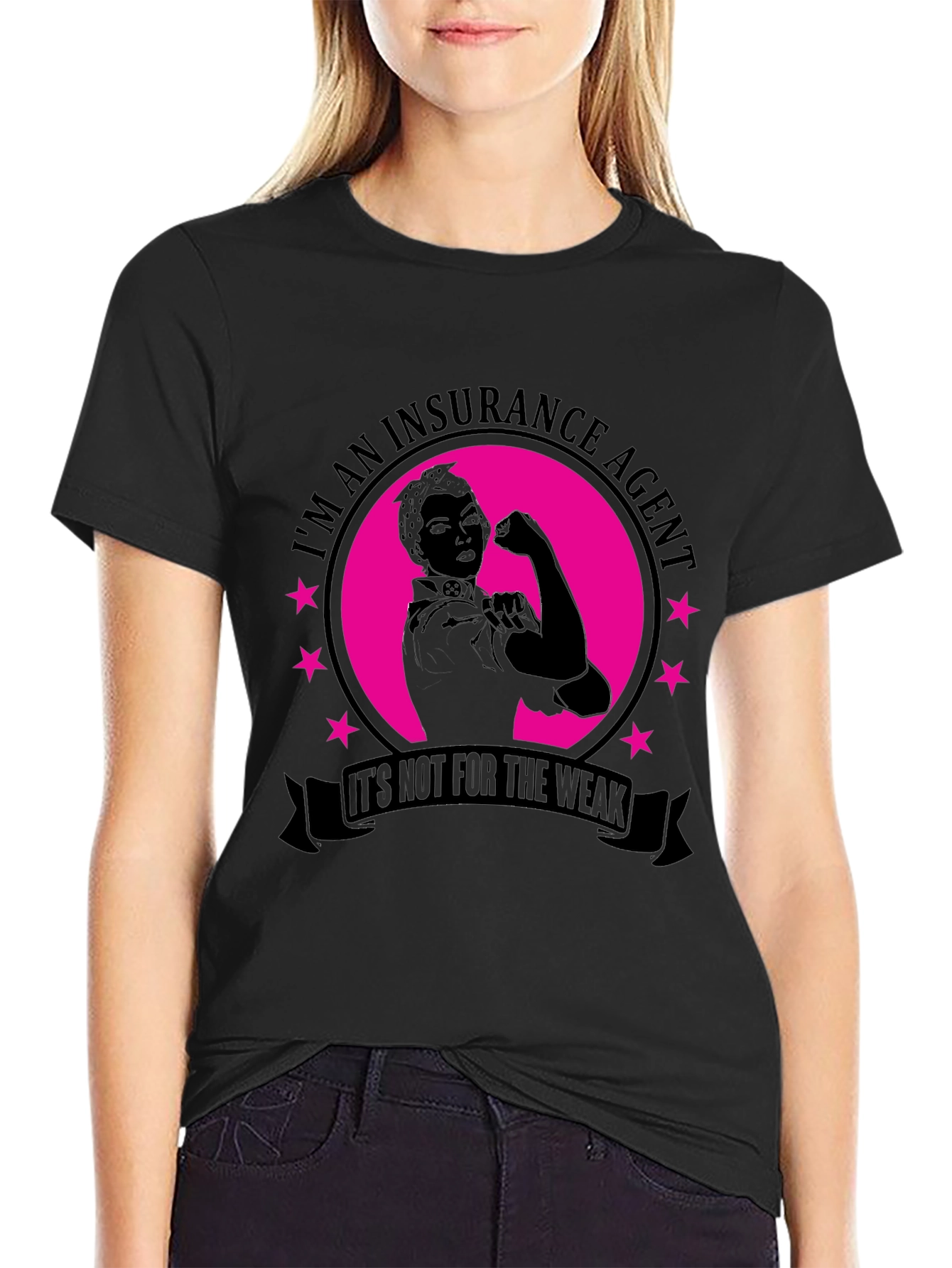 Insurance Agent Black T-Shirt for Strong Professionals