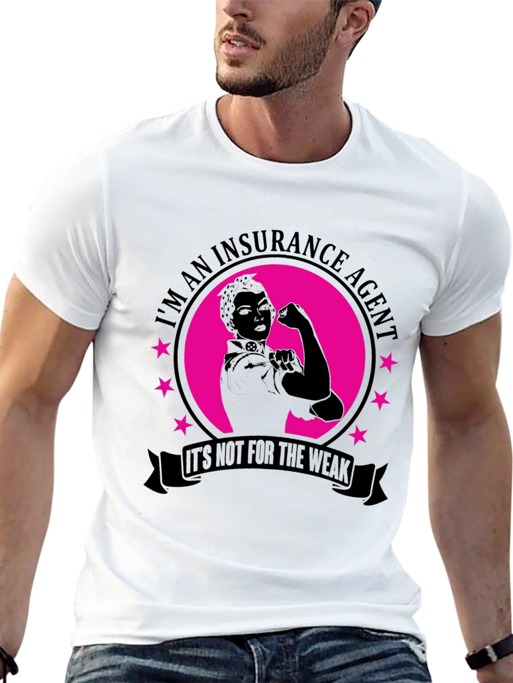 Insurance Agent Black T-Shirt for Strong Professionals