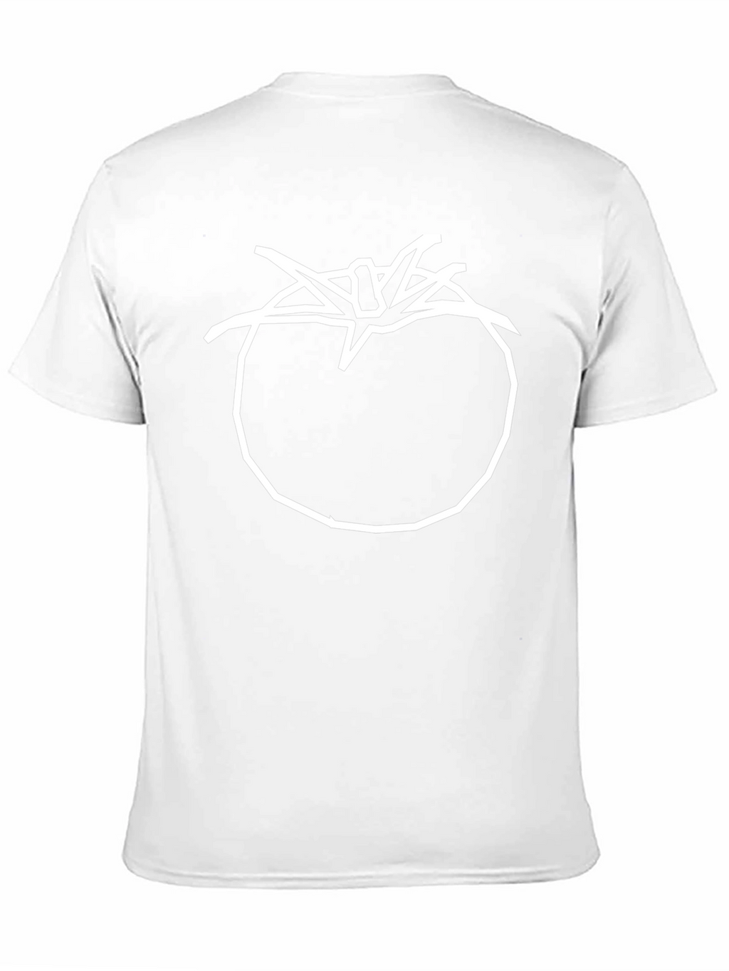 Tomato Graphic T-Shirt - Simple White Outline on Black