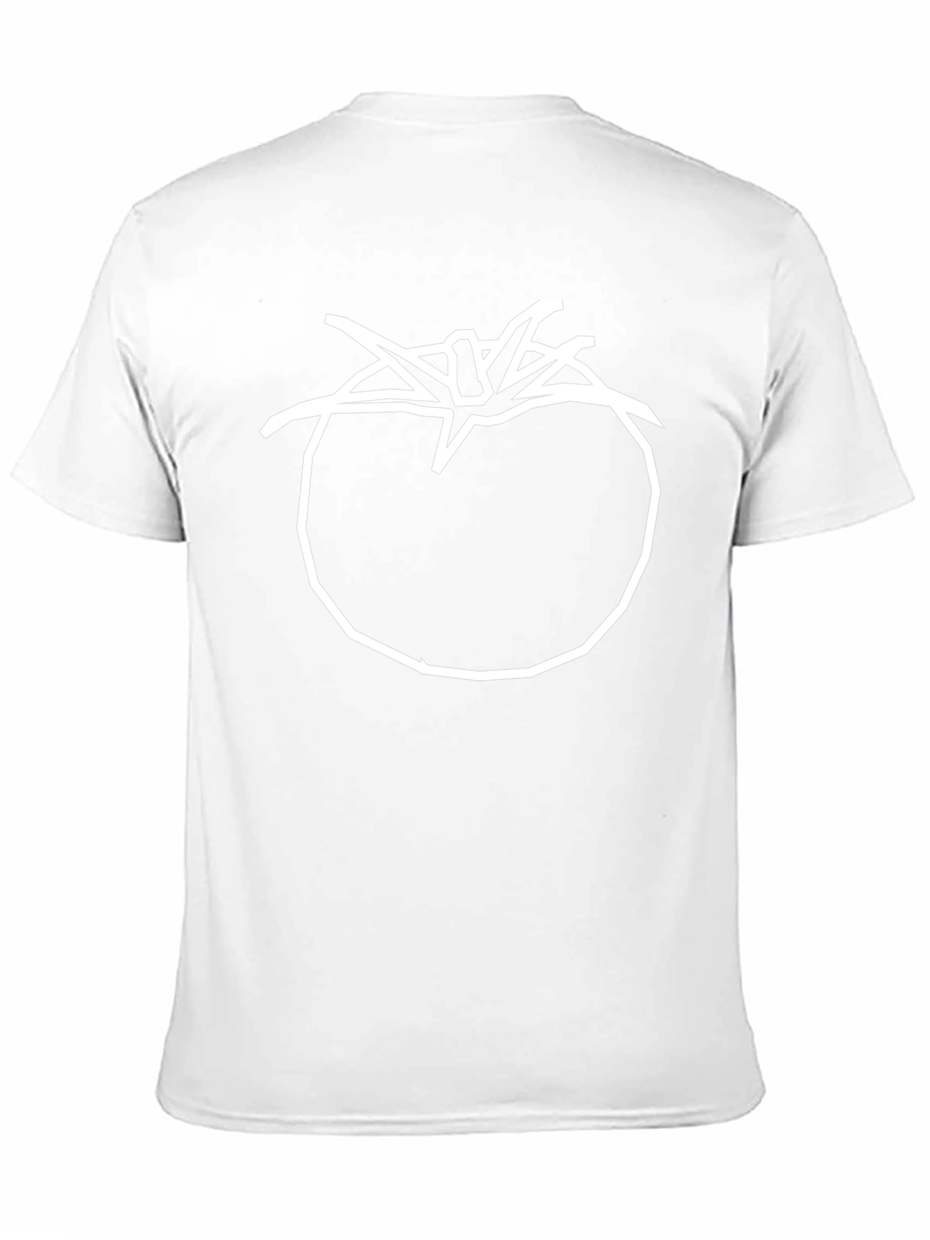 Tomato Graphic T-Shirt - Simple White Outline on Black